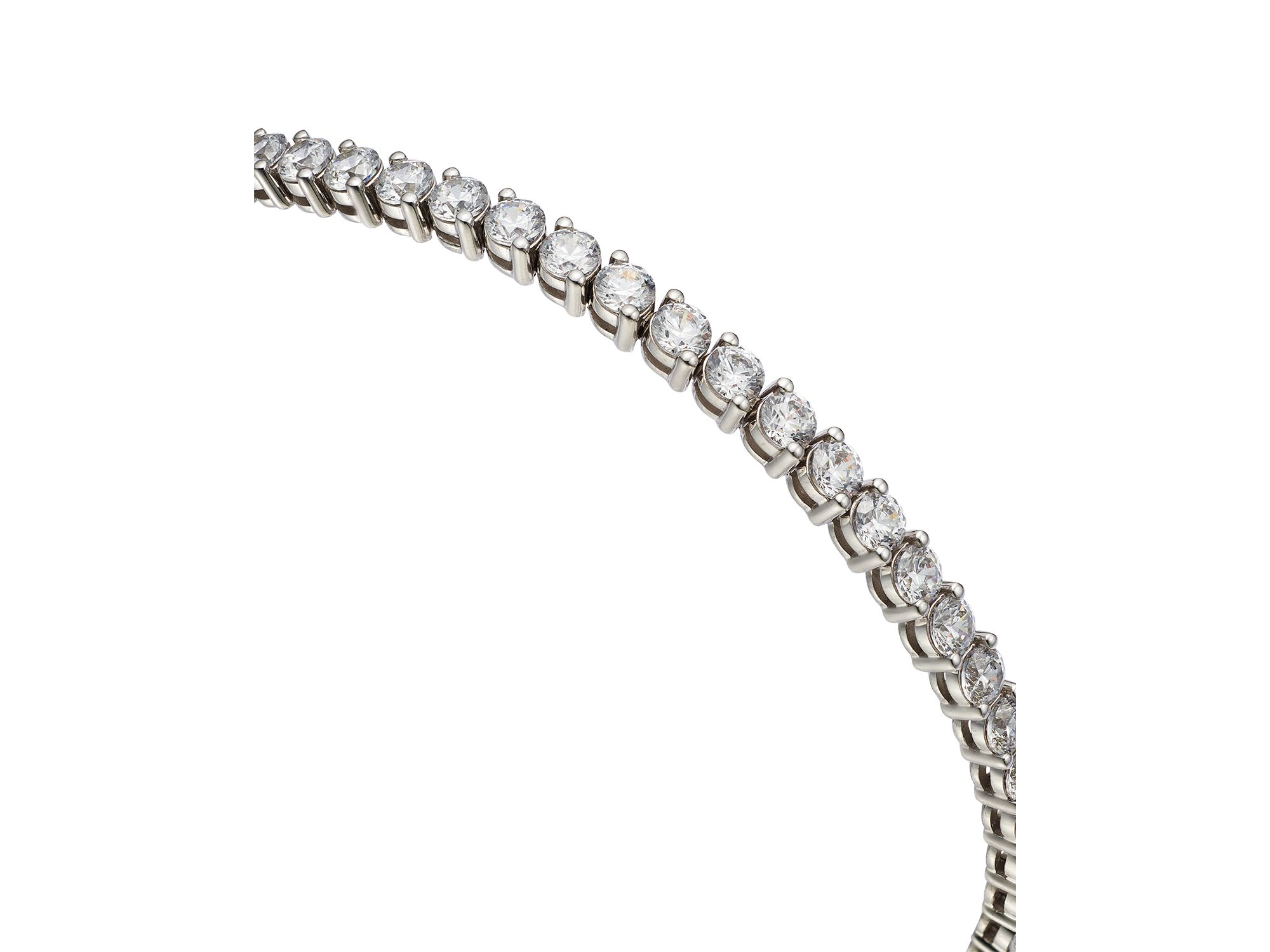 Certified Diamond Double Prong Tennis Bracelet in 14K White Gold, 5.0 tcw — Image 3