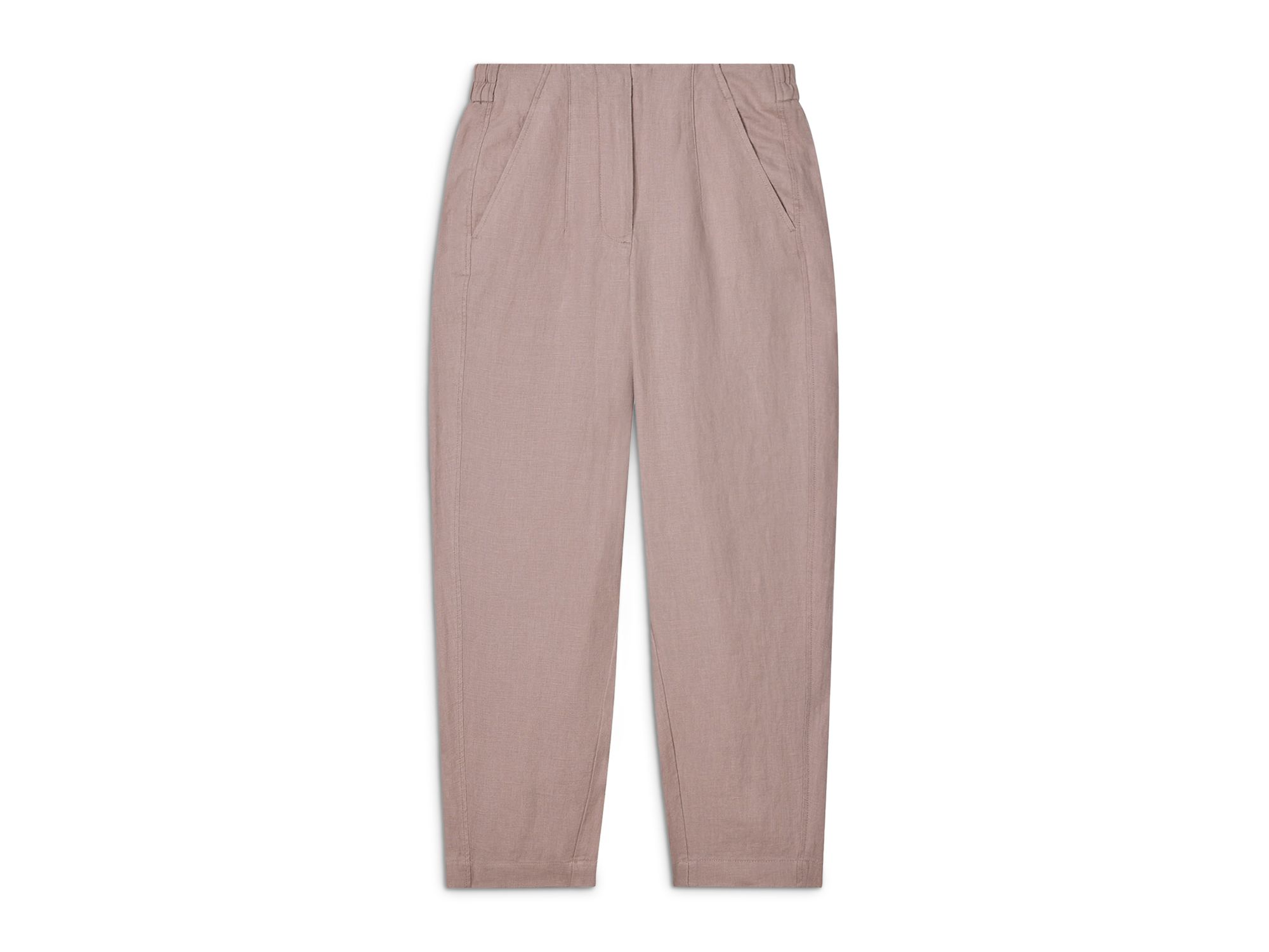 Petite Linen Barrel Leg Trousers — Image 5