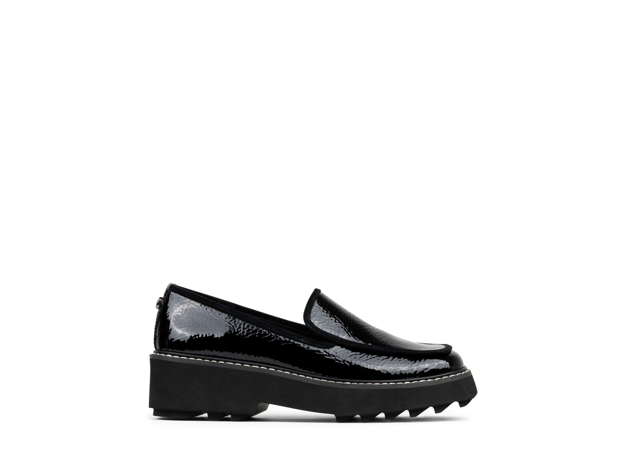 Women's Peggi Black Leather Wedge Loafers — Image 3