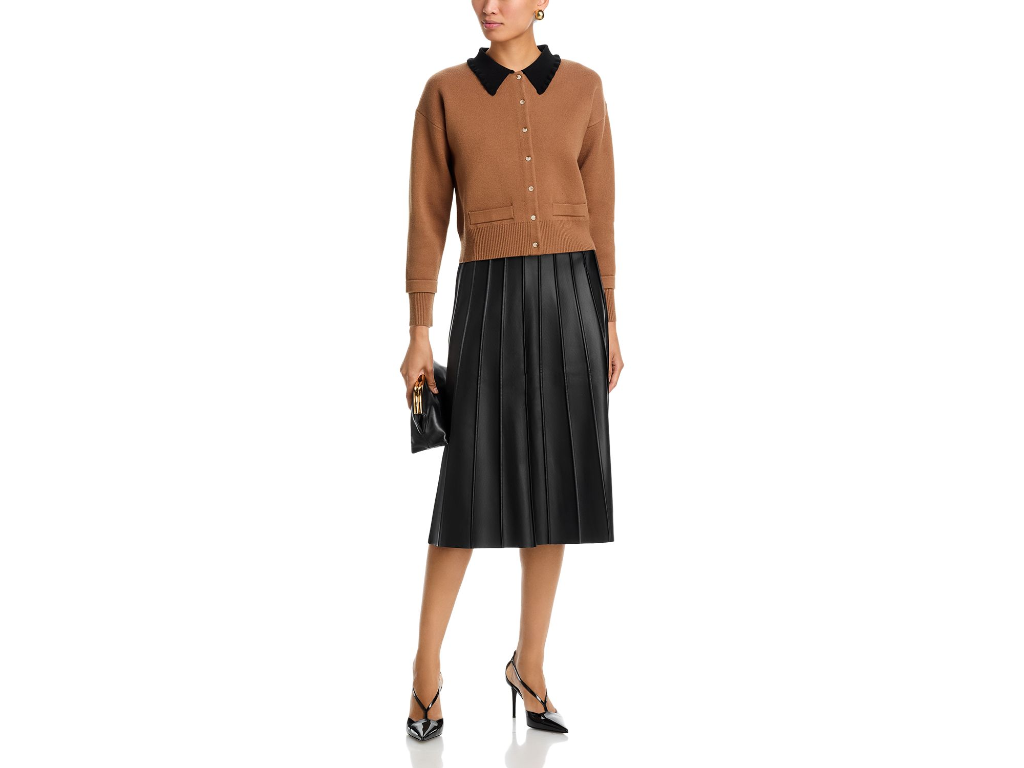 Faux Leather Piped Skirt — Image 3