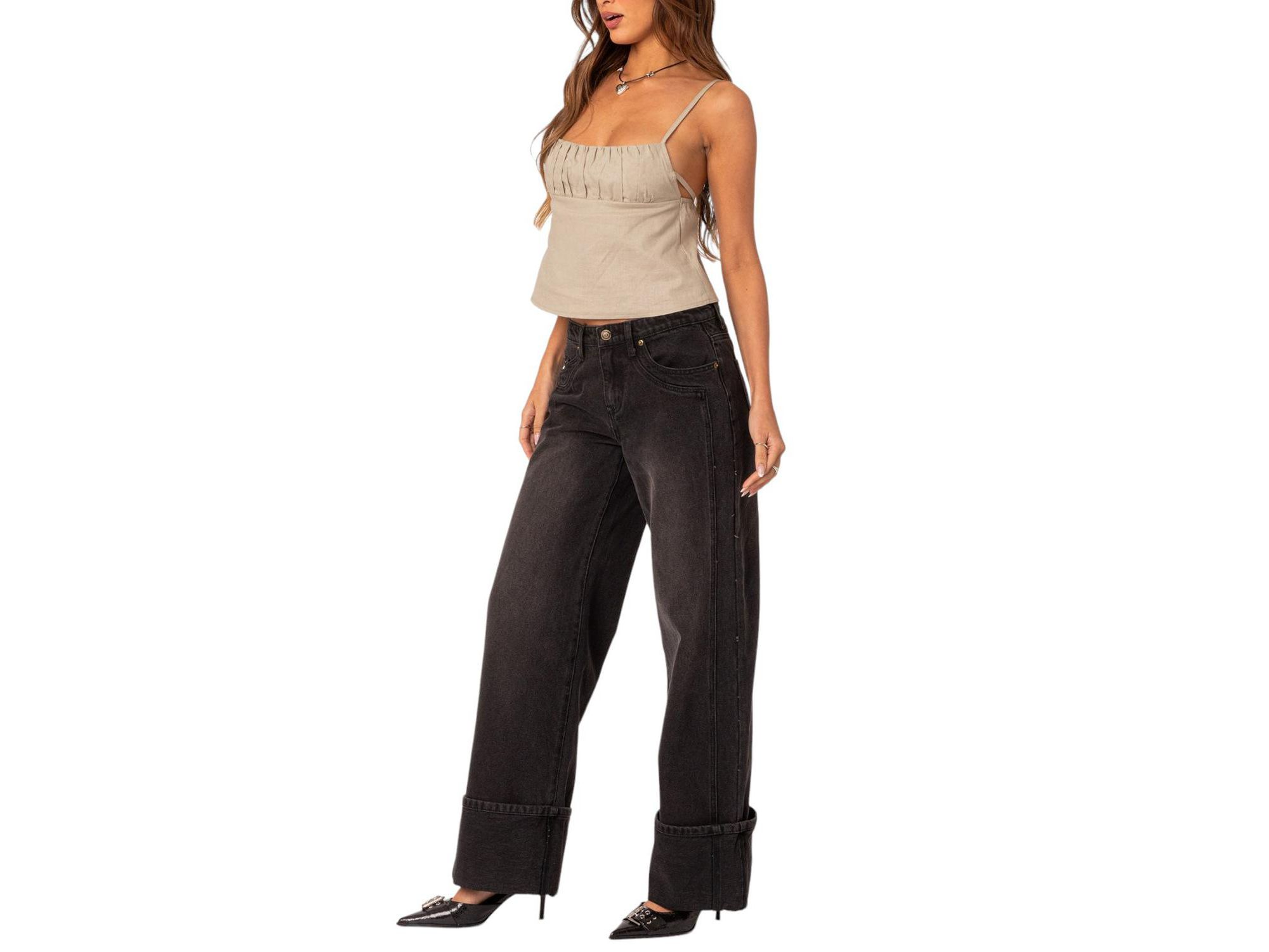 Linen Look Open Back Top — Image 4