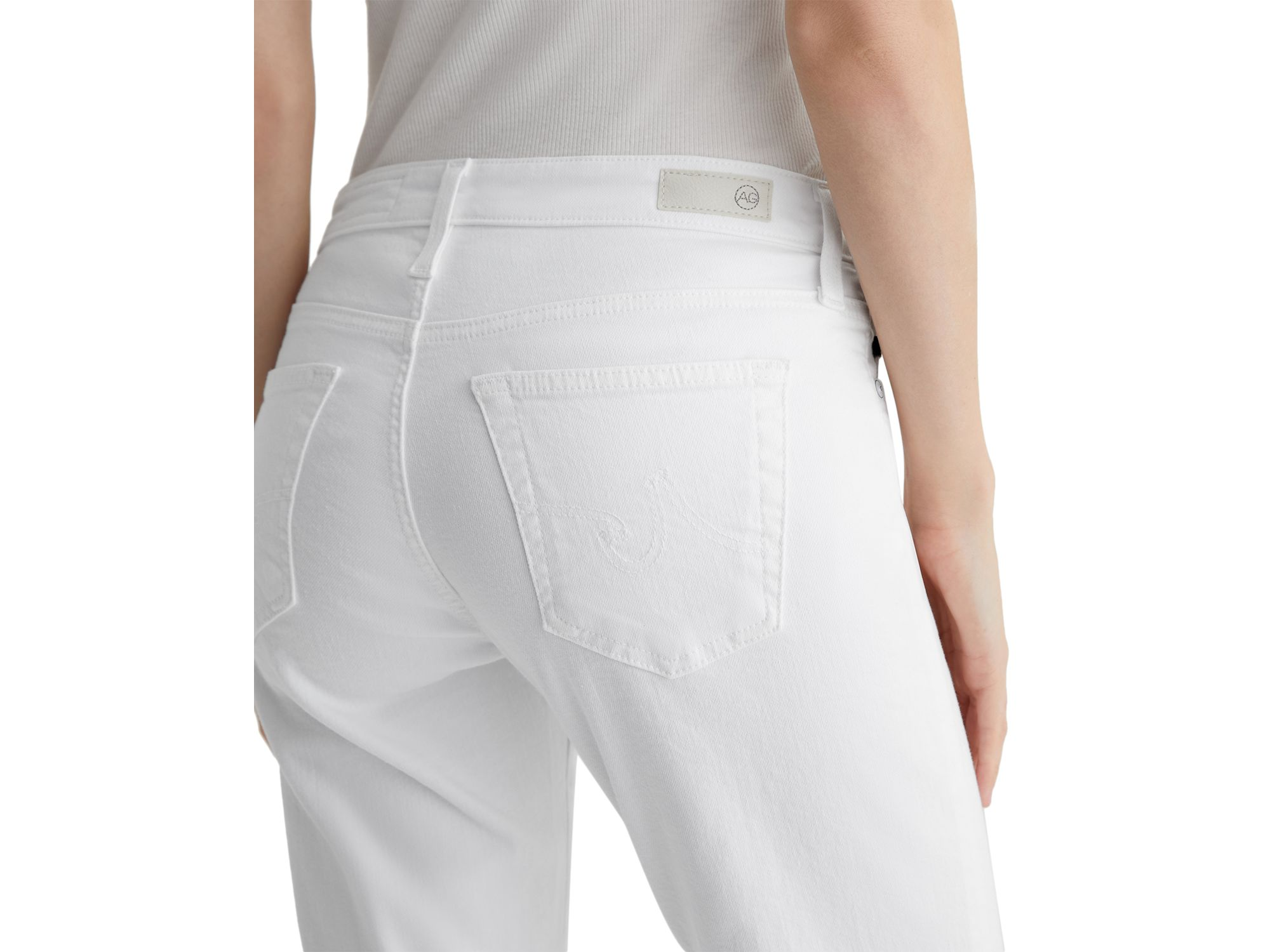 Angel Low Rise Bootcut Jeans in Gallery White — Image 3