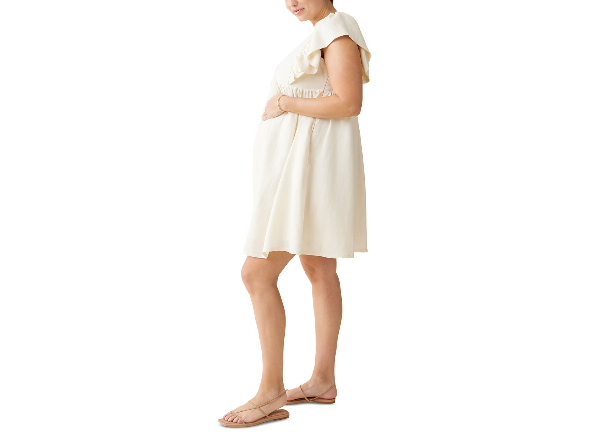 Maternity Flutter Sleeve Dress — Image 6