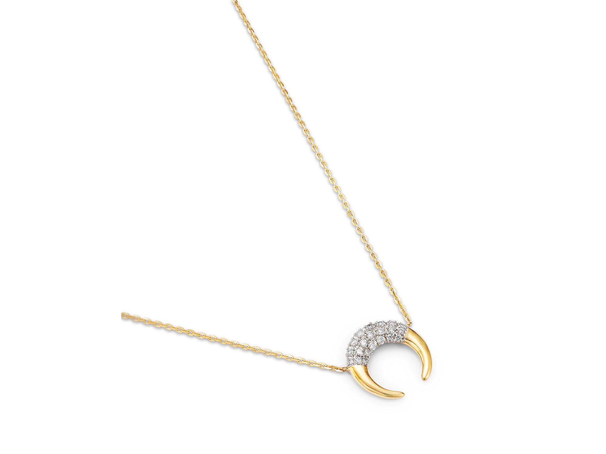 Pendant Necklace in 14K Yellow Gold, 0.10 tcw — Image 3