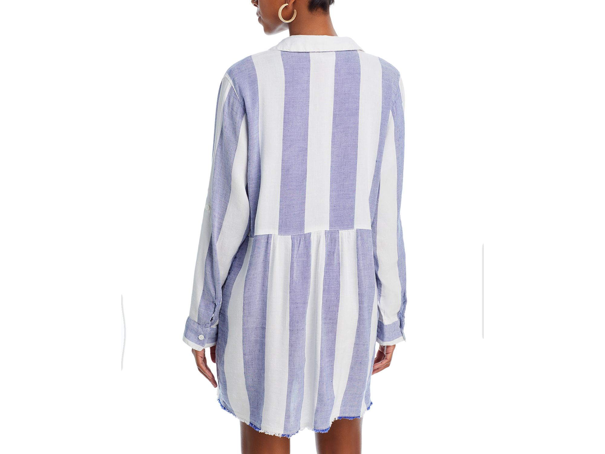 Rugby Beach Stripe Boyfriend Shirt Swim Coverup — Image 4