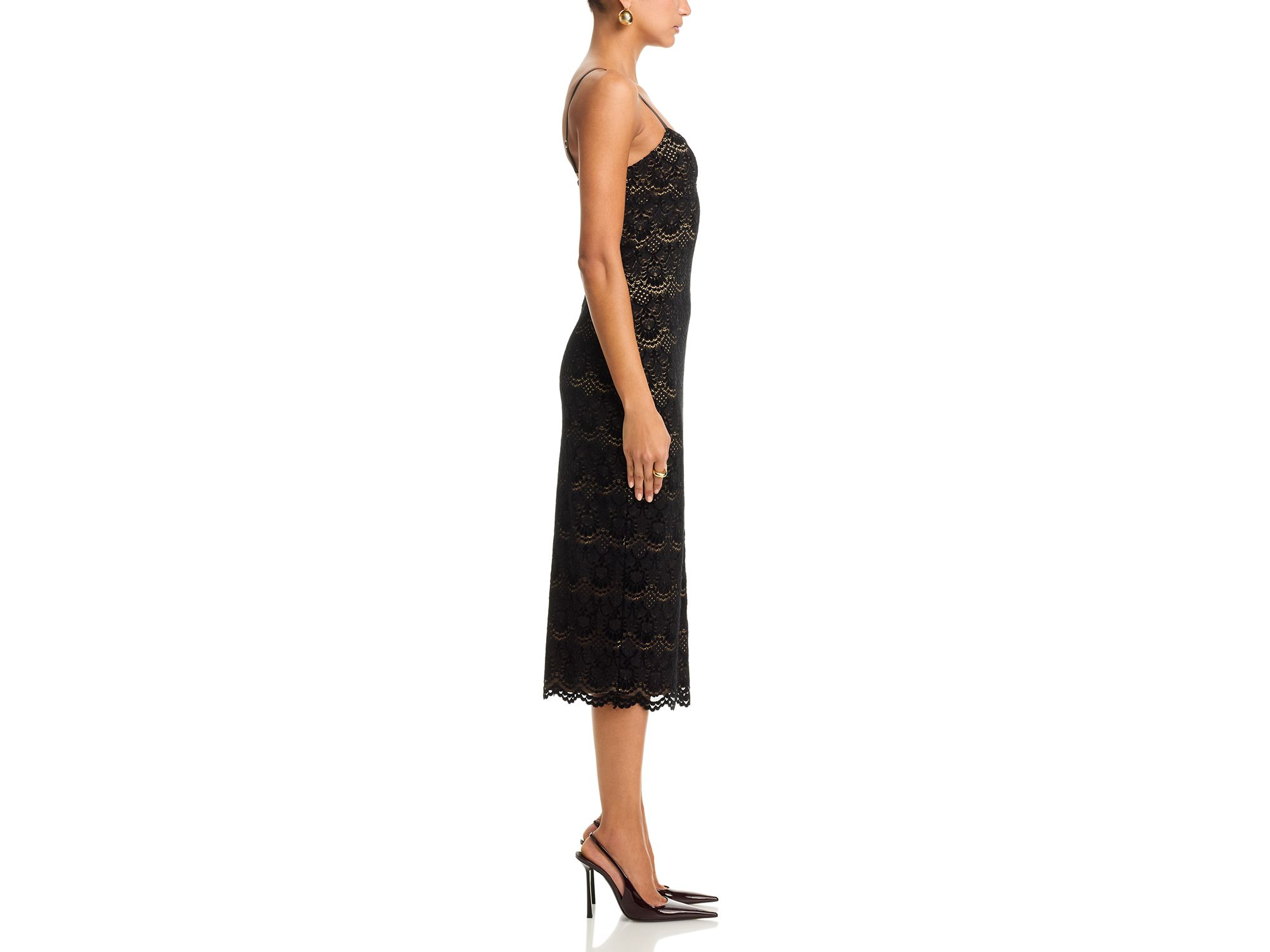 Scallop Stretch Lace Midi Dress - Exclusive — Image 5