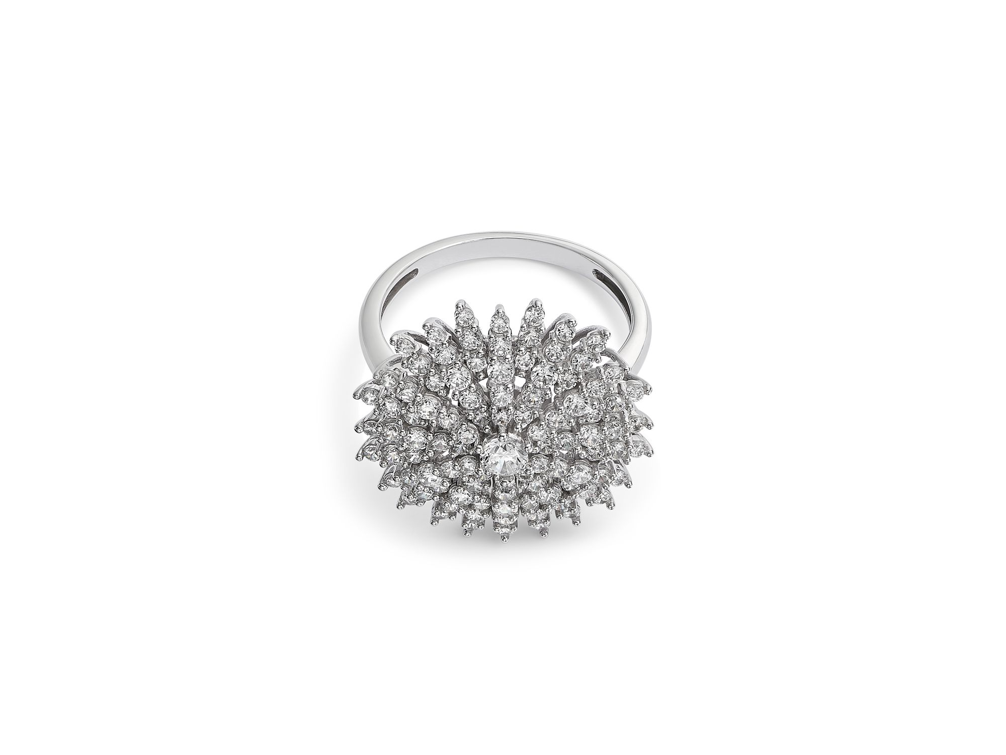 Diamond Starburst Statement Ring in 14K White Gold, 1.50 tcw — Image 3