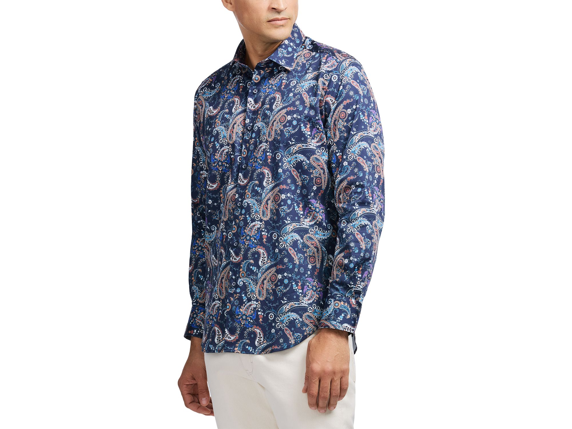 Chandler Printed Long Sleeve Button Front Shirt — Image 4
