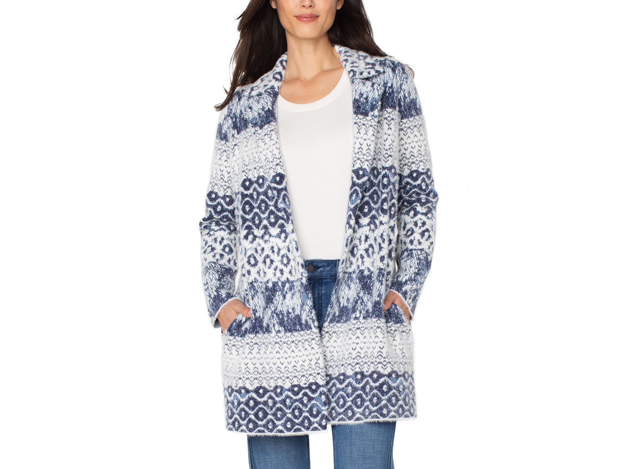 Open Front Mixed Print Cardigan — Image 4