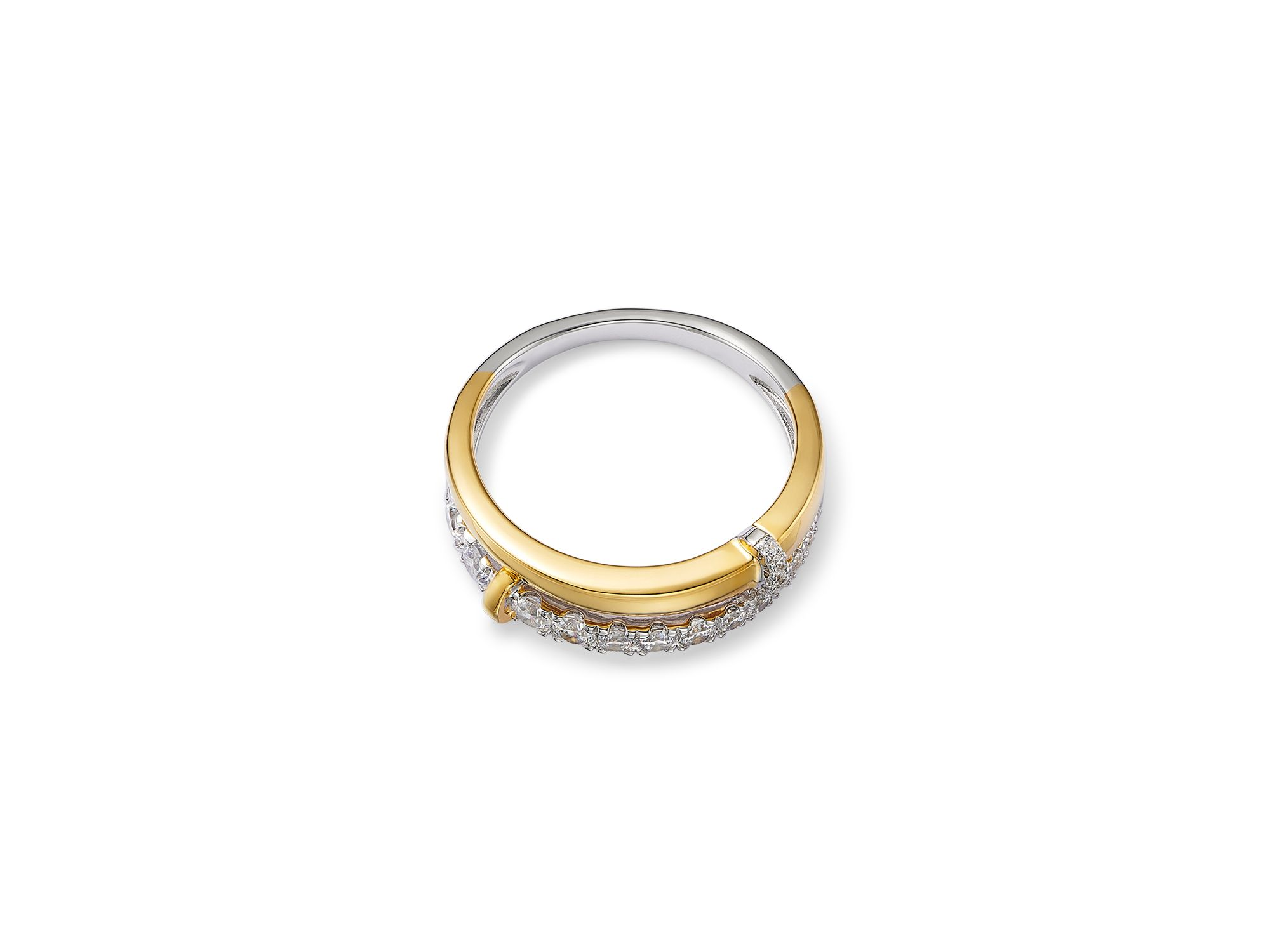 Diamond Double Row Ring in 14K White & Yellow Gold, 0.50 tcw — Image 3