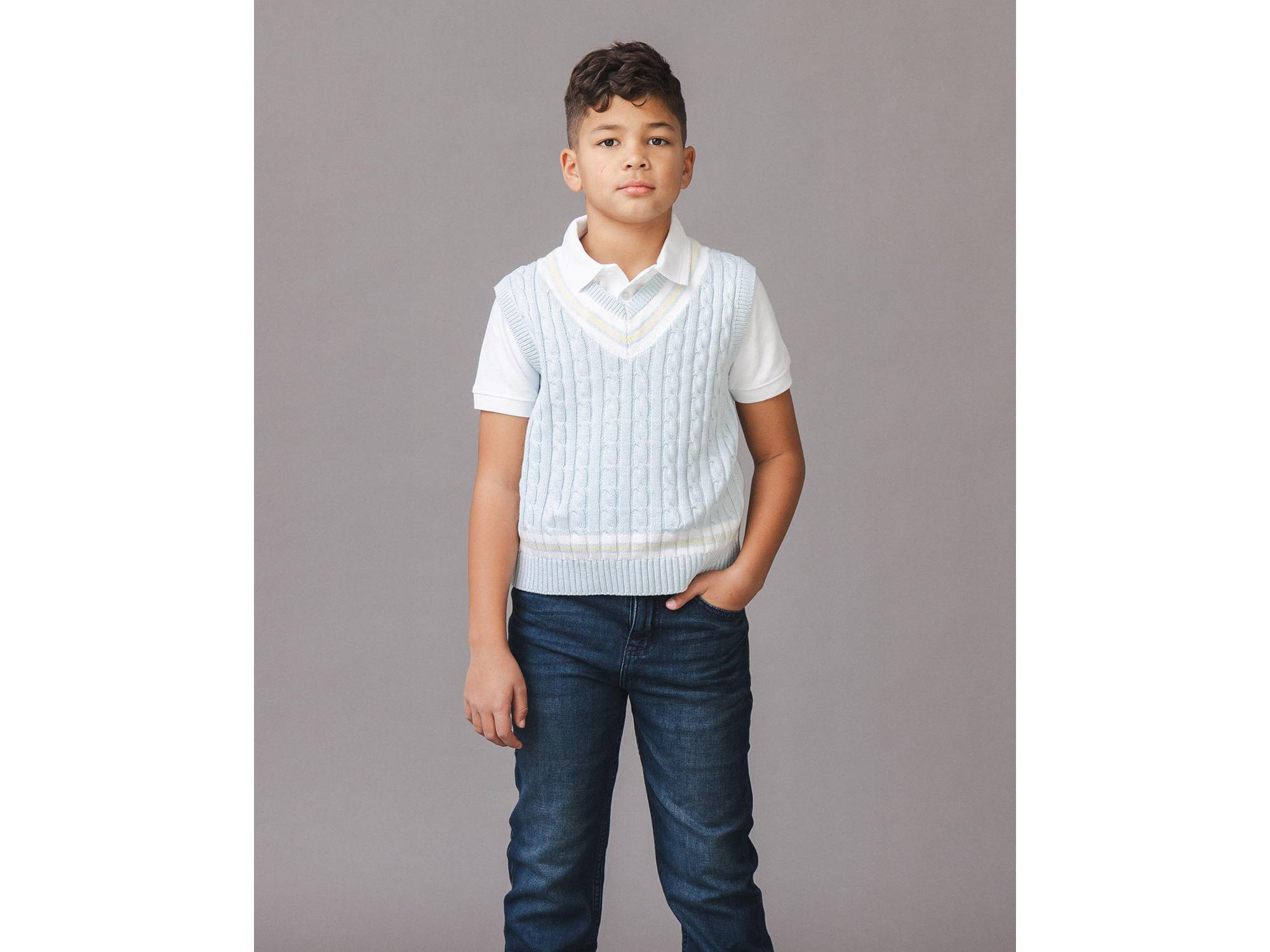 Boys' Organic V-Neck Cricket Sweater Vest - Baby — Image 5