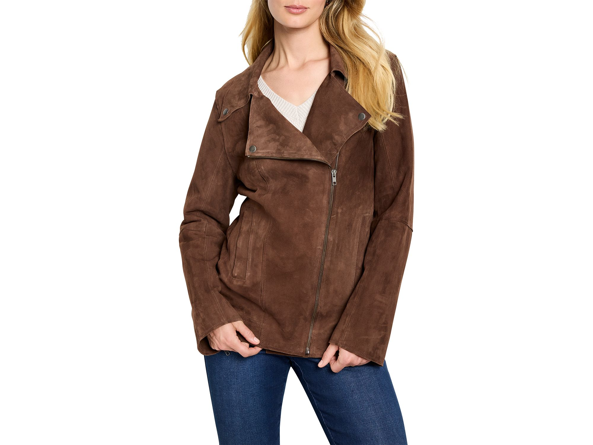 Suede Snap Jacket - Image 1
