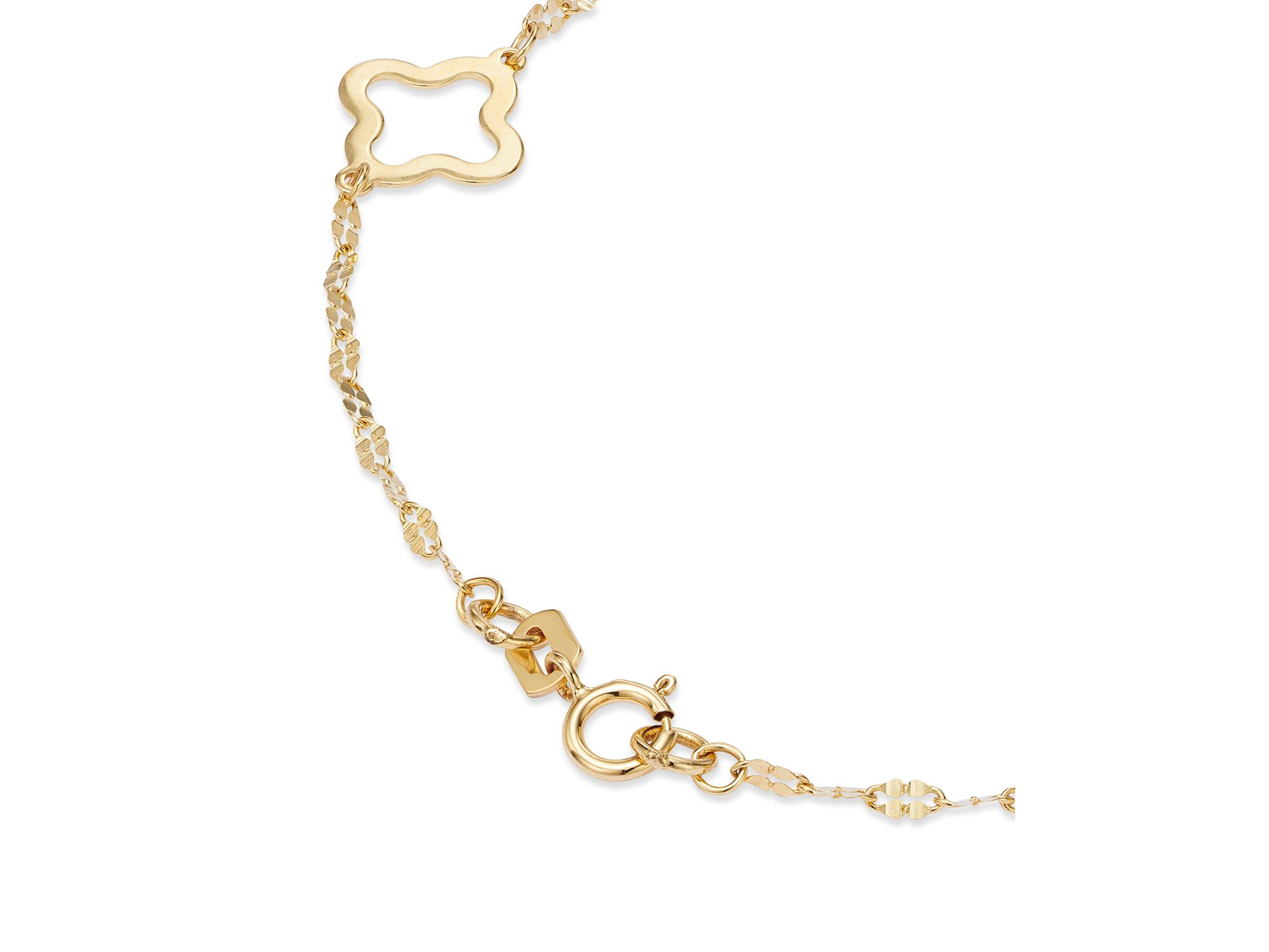 Quatrefoil Station Bracelet in 14K Yellow Gold — Image 3