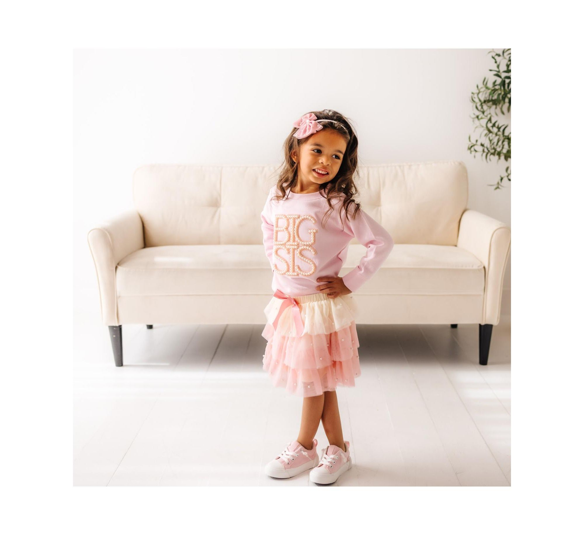 Girls' Big Sis Faux Pearl Patch Sweatshirt - Little Kid, Big Kid — Image 3