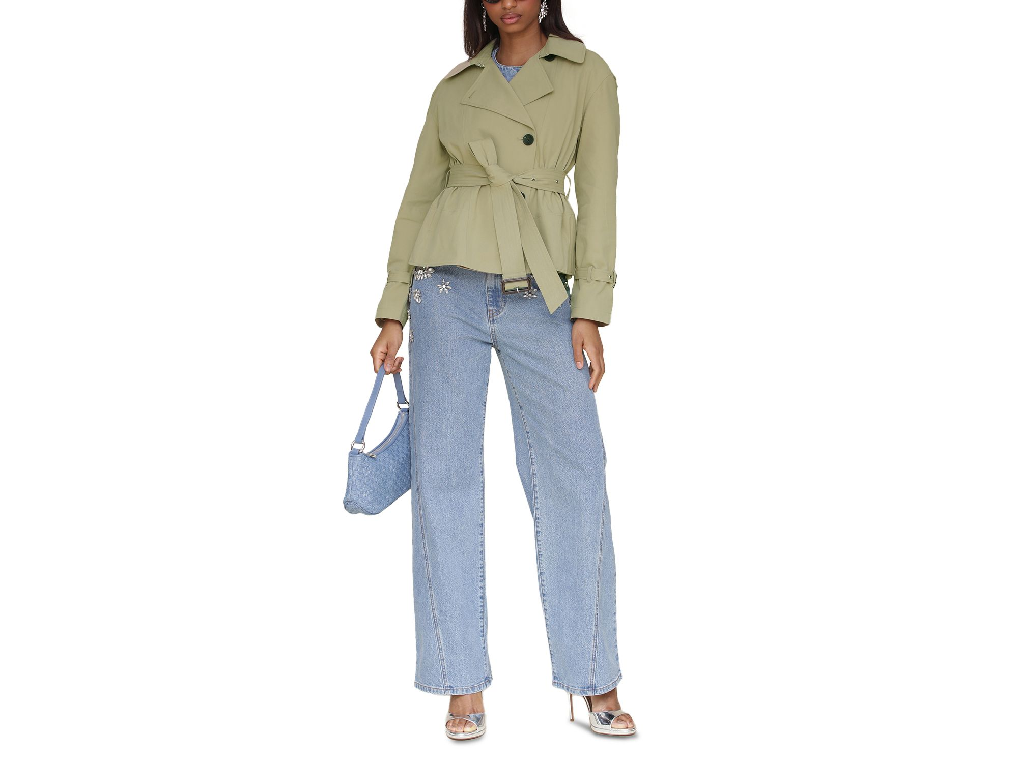 Cropped Belted Trench Coat — Image 6