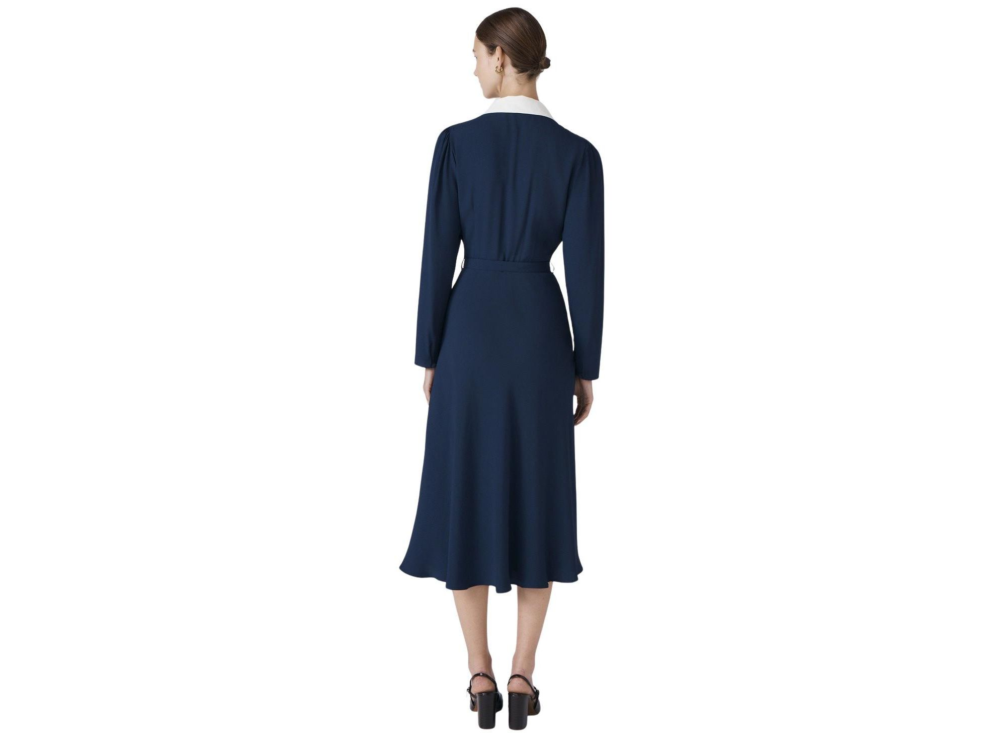 Lillian Crepe Collared Neck Midi Dress — Image 4