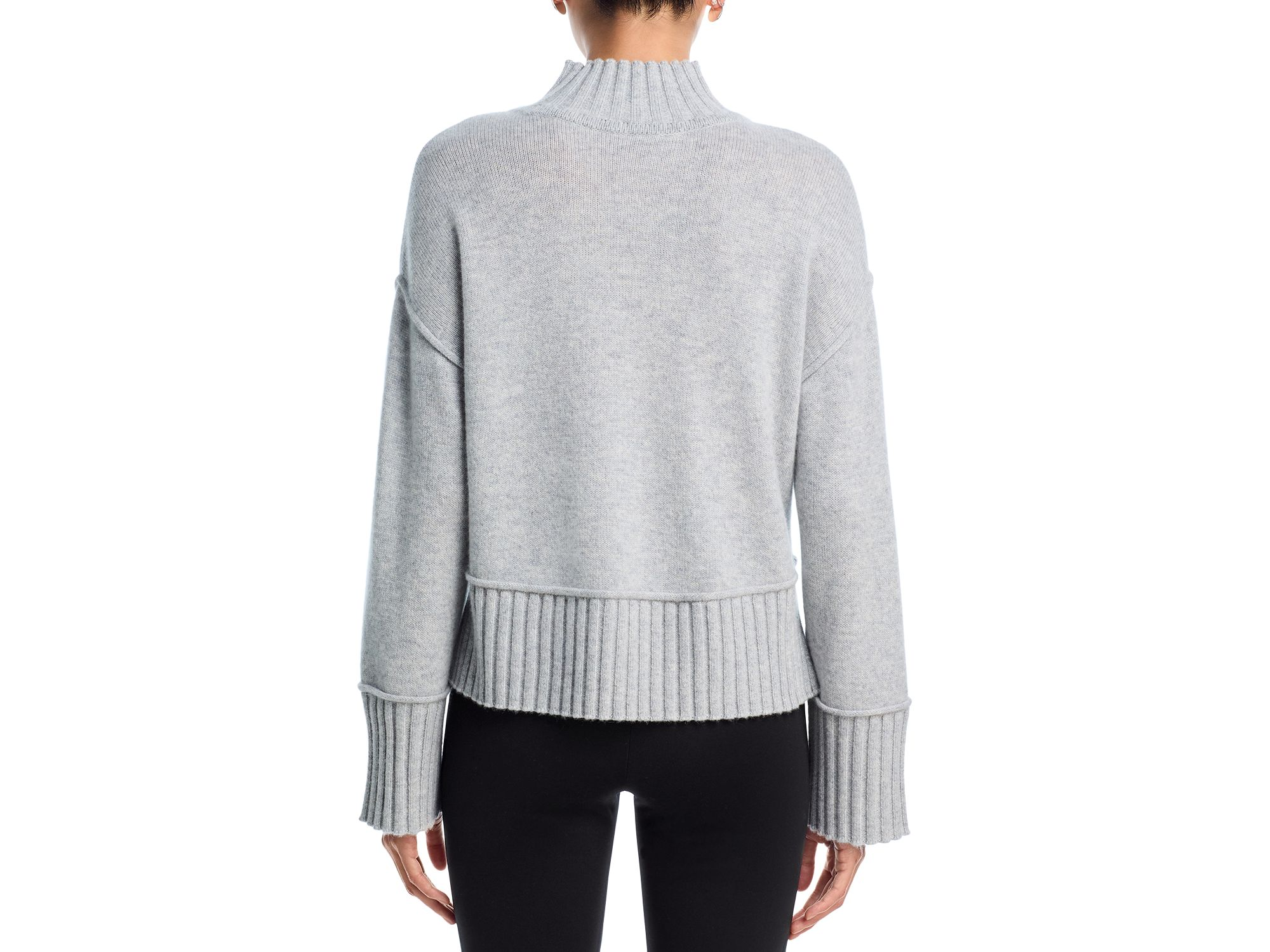 100% Cashmere Boxy Mock Neck Sweater - Exclusive — Image 3