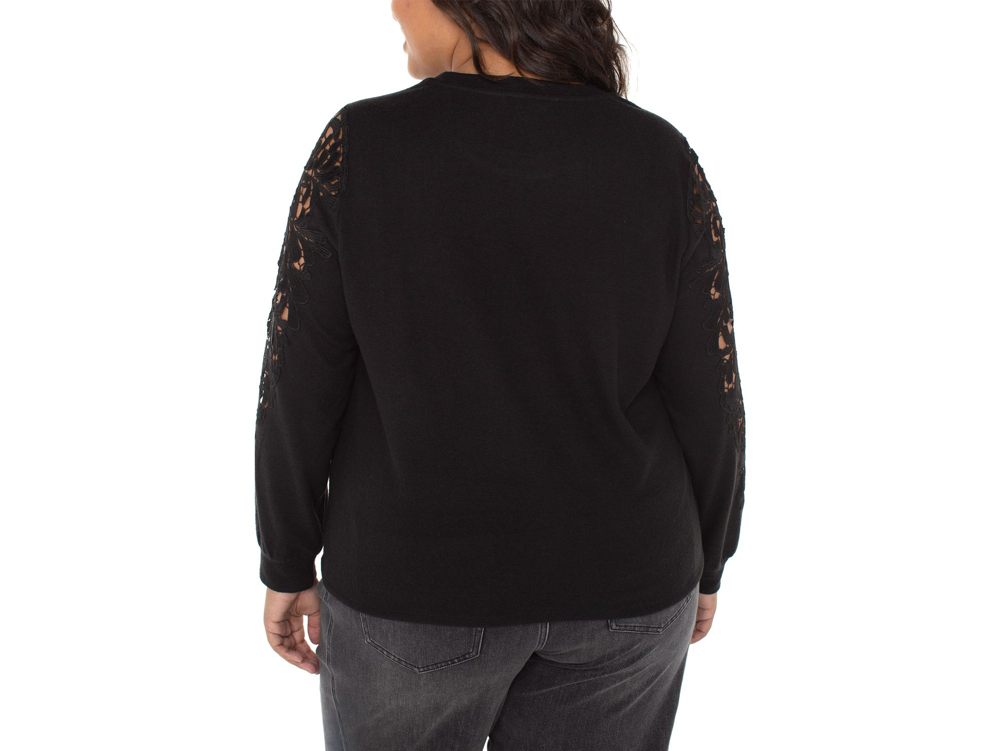 Lace Sleeve Crewneck Top — Image 4