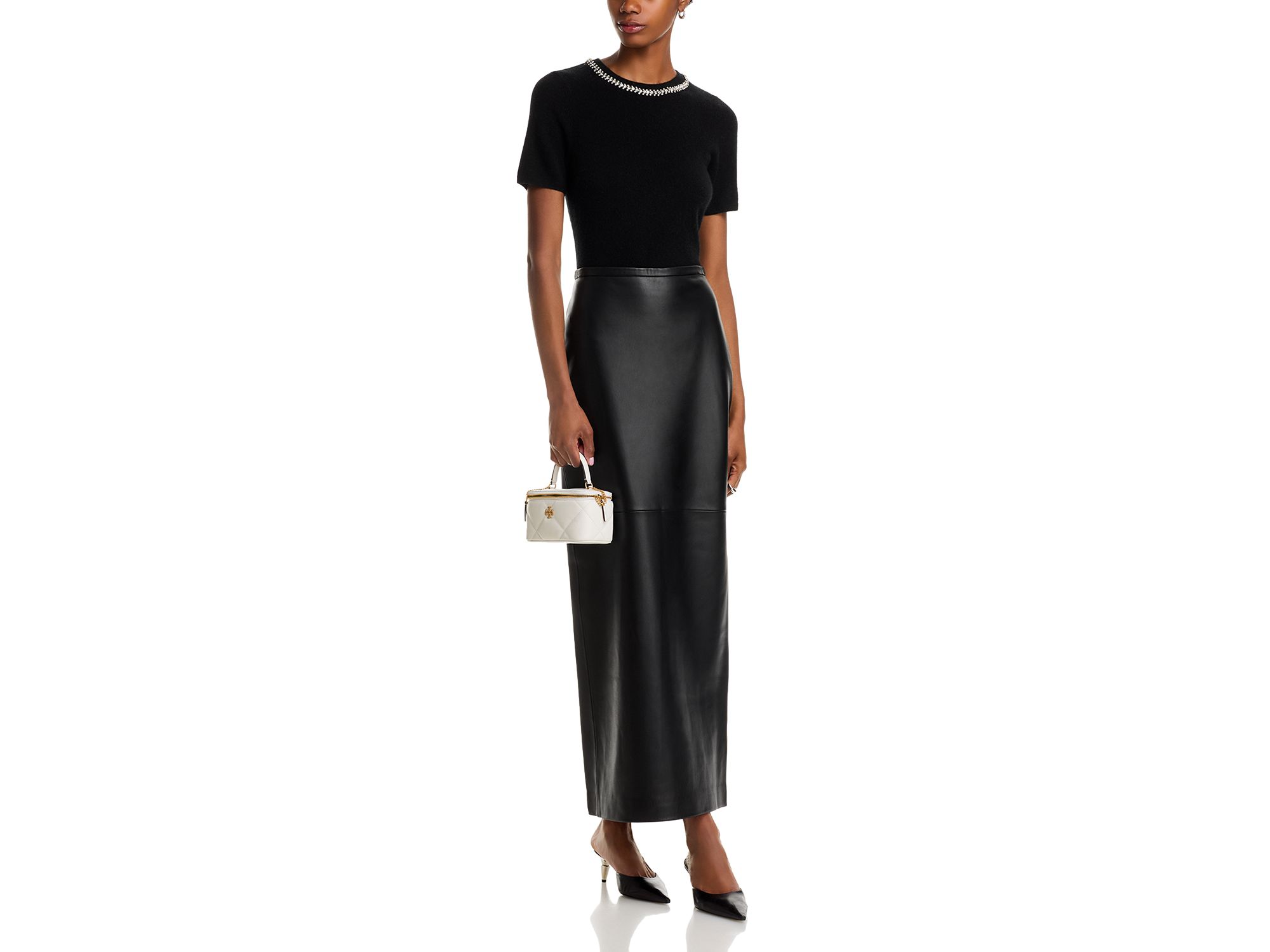 100% Cashmere Crystal Trim Short Sleeve Sweater - Exclusive — Image 4