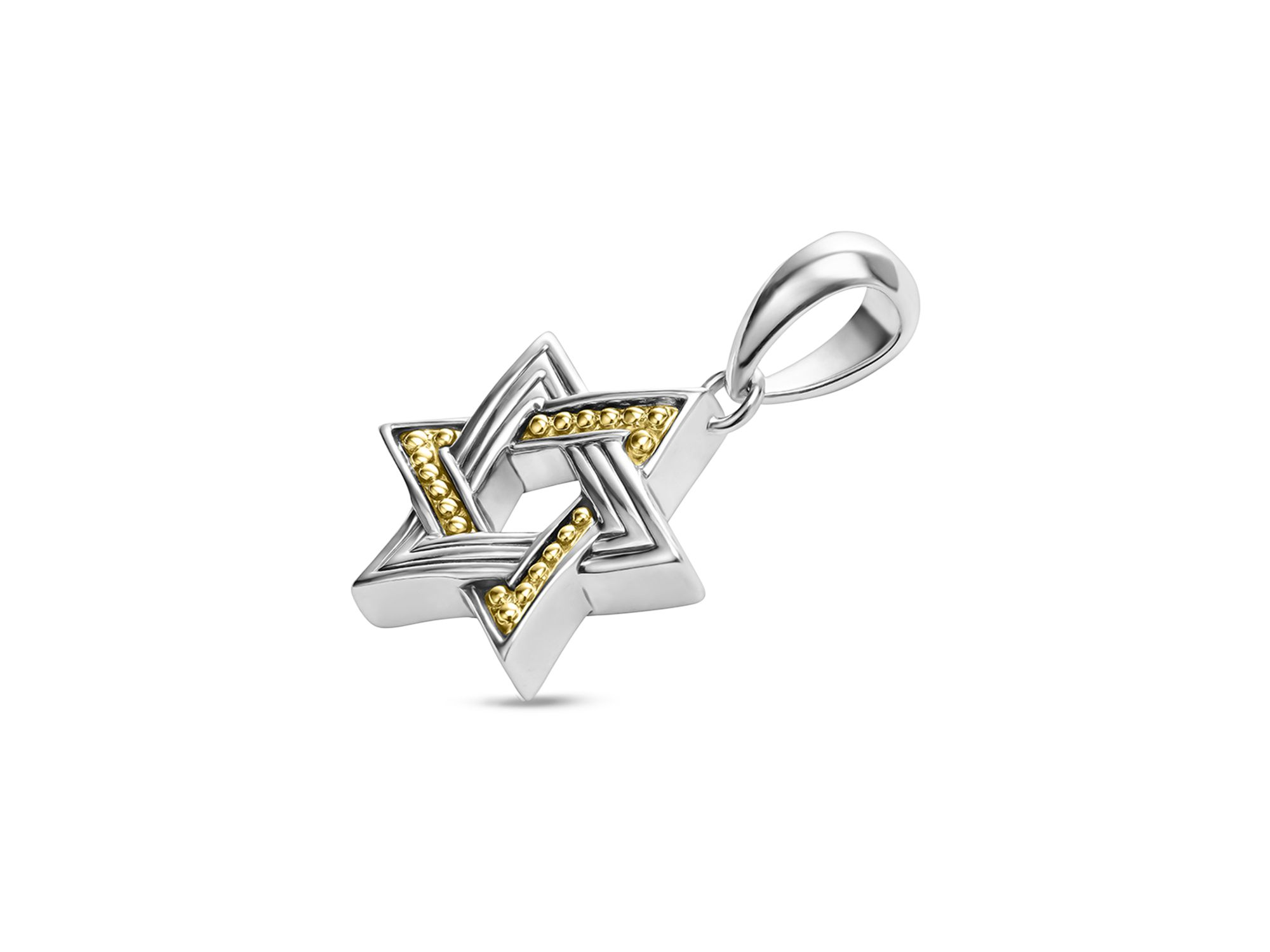 Men's 18K Yellow Gold & Sterling Silver Anthem Small Star of David Amulet Pendant — Image 3