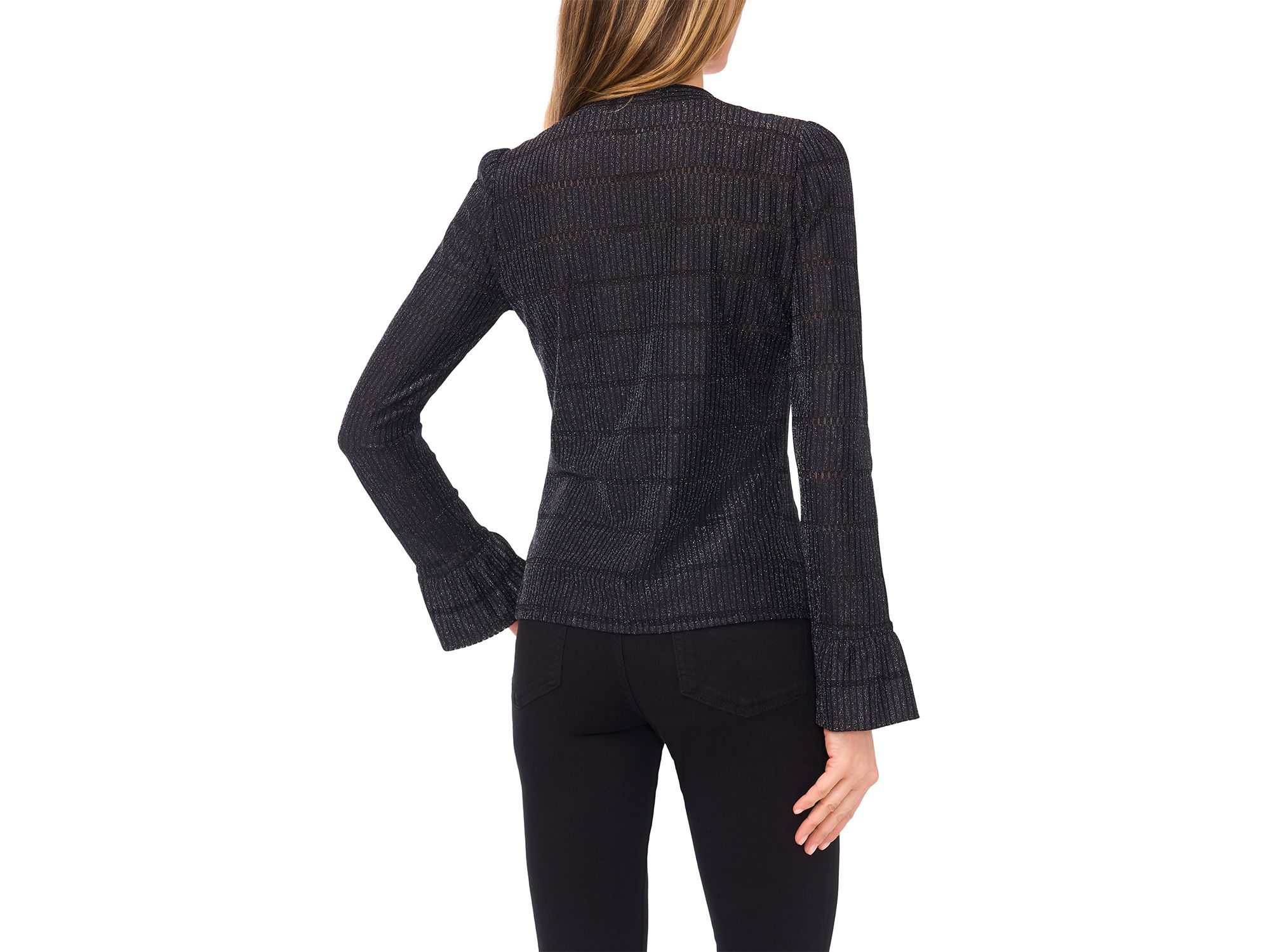 V Neck Long Sleeve Cardigan Sweater — Image 3