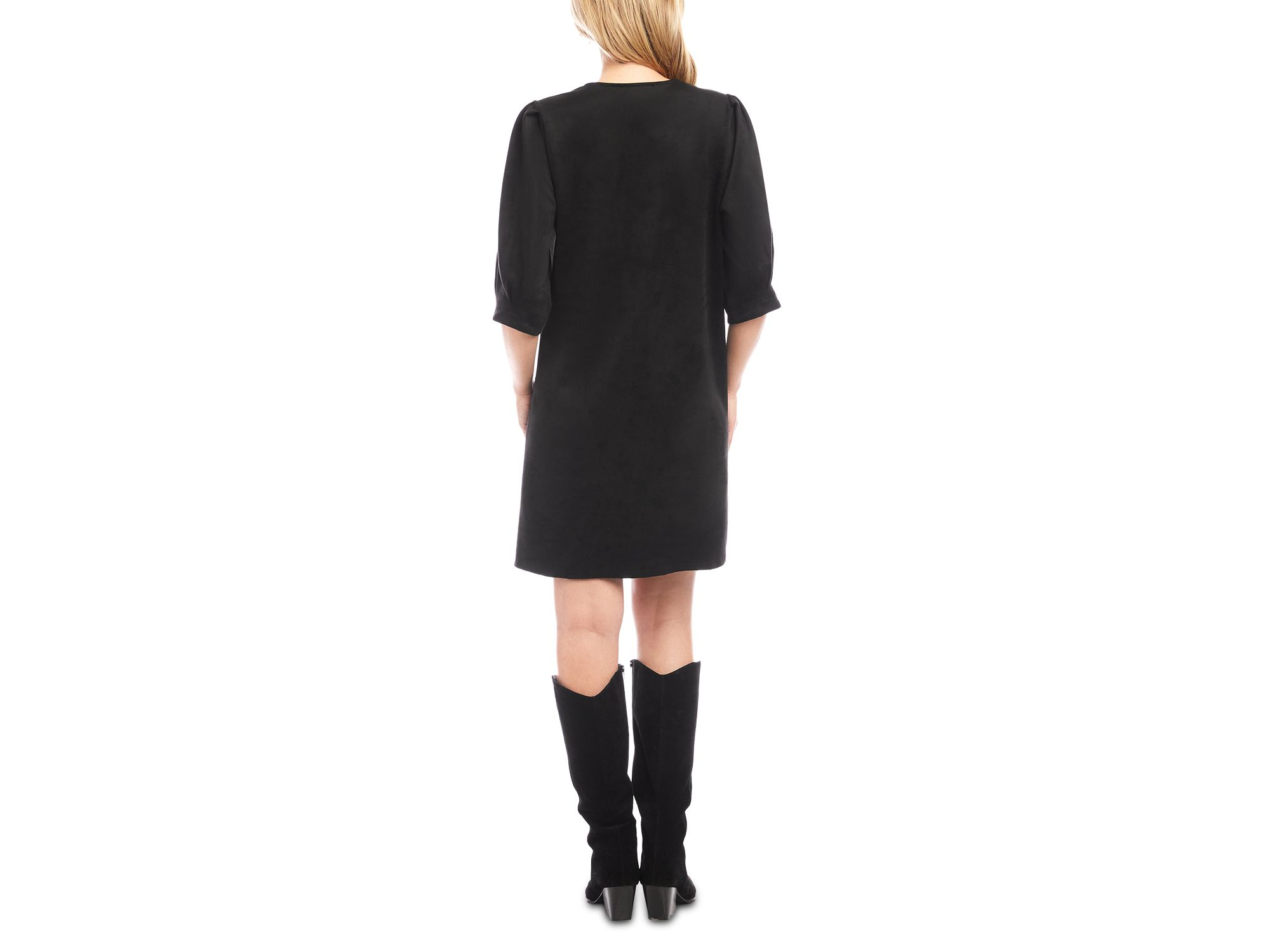 Faux Suede Shift Dress — Image 5