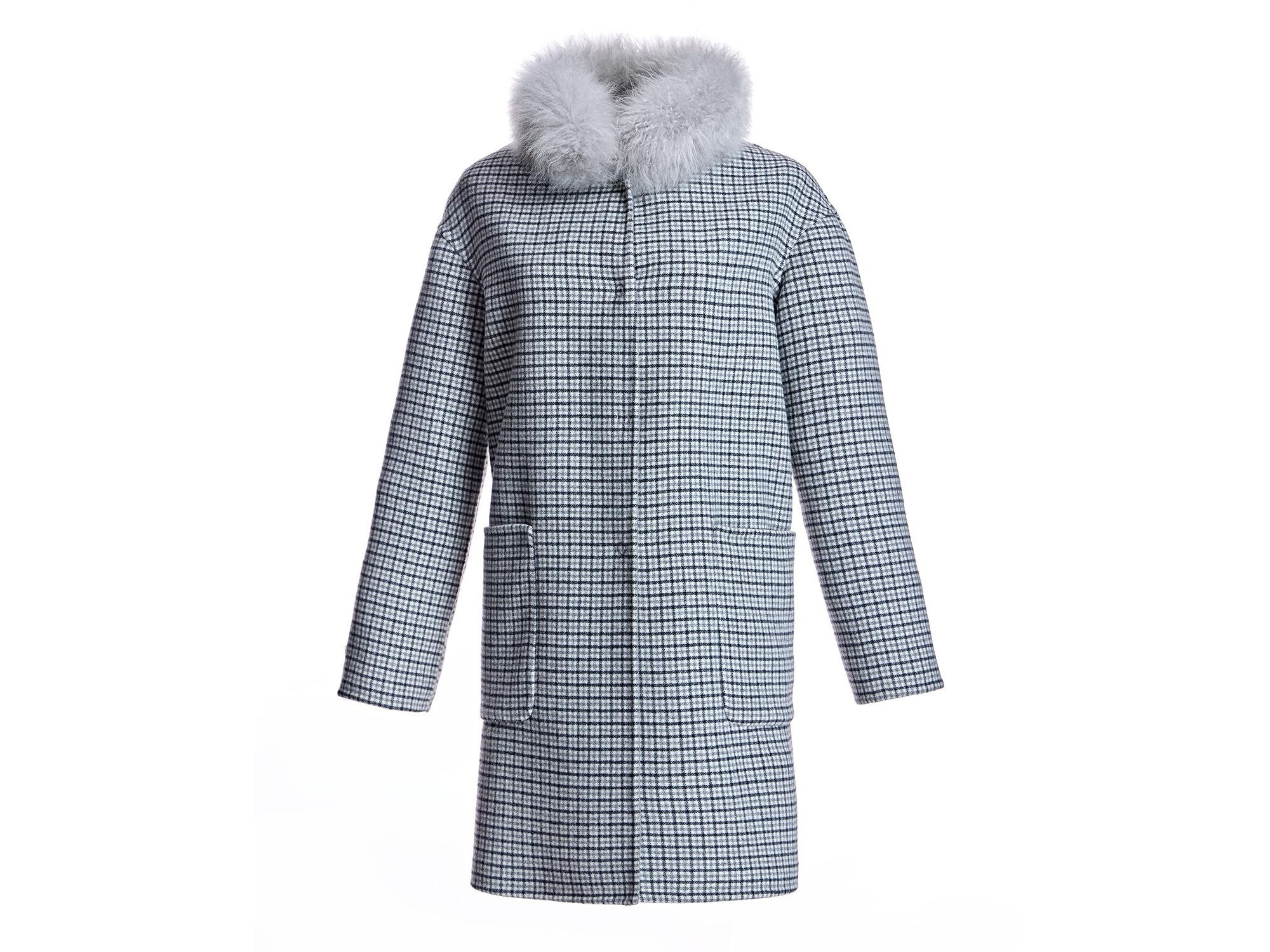 Reversible Check Woolblend Coat — Image 3