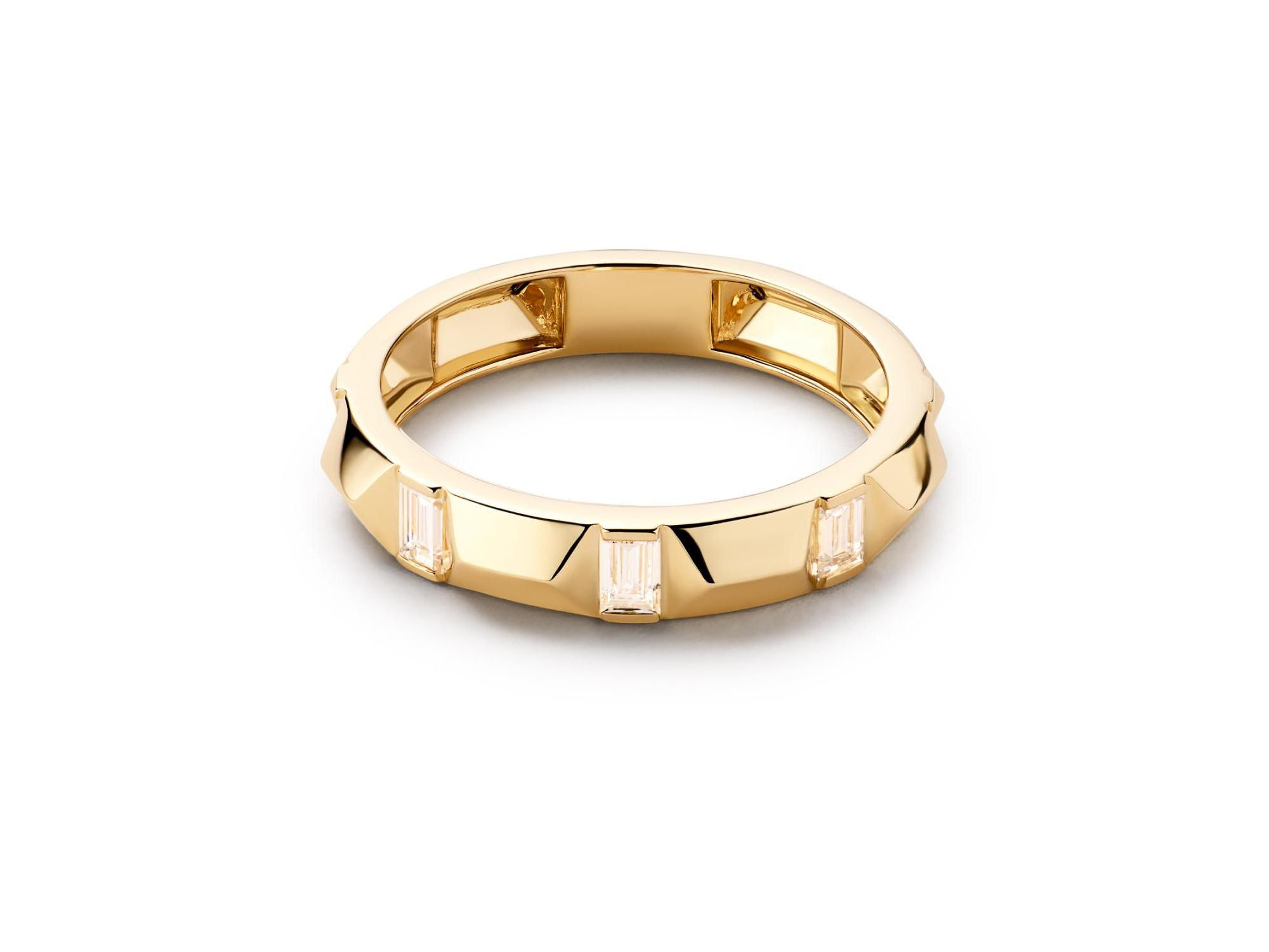 Solid Yellow Gold Astrid Lab Grown Diamond Station Ring — Image 5