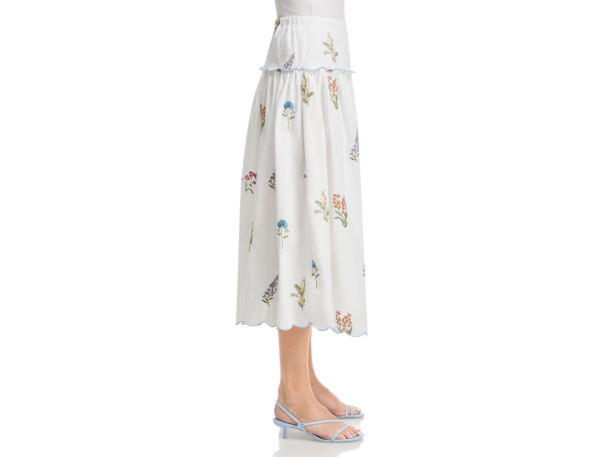 Embroidered Scallop Tank & Midi Skirt Set - Exclusive — Image 9