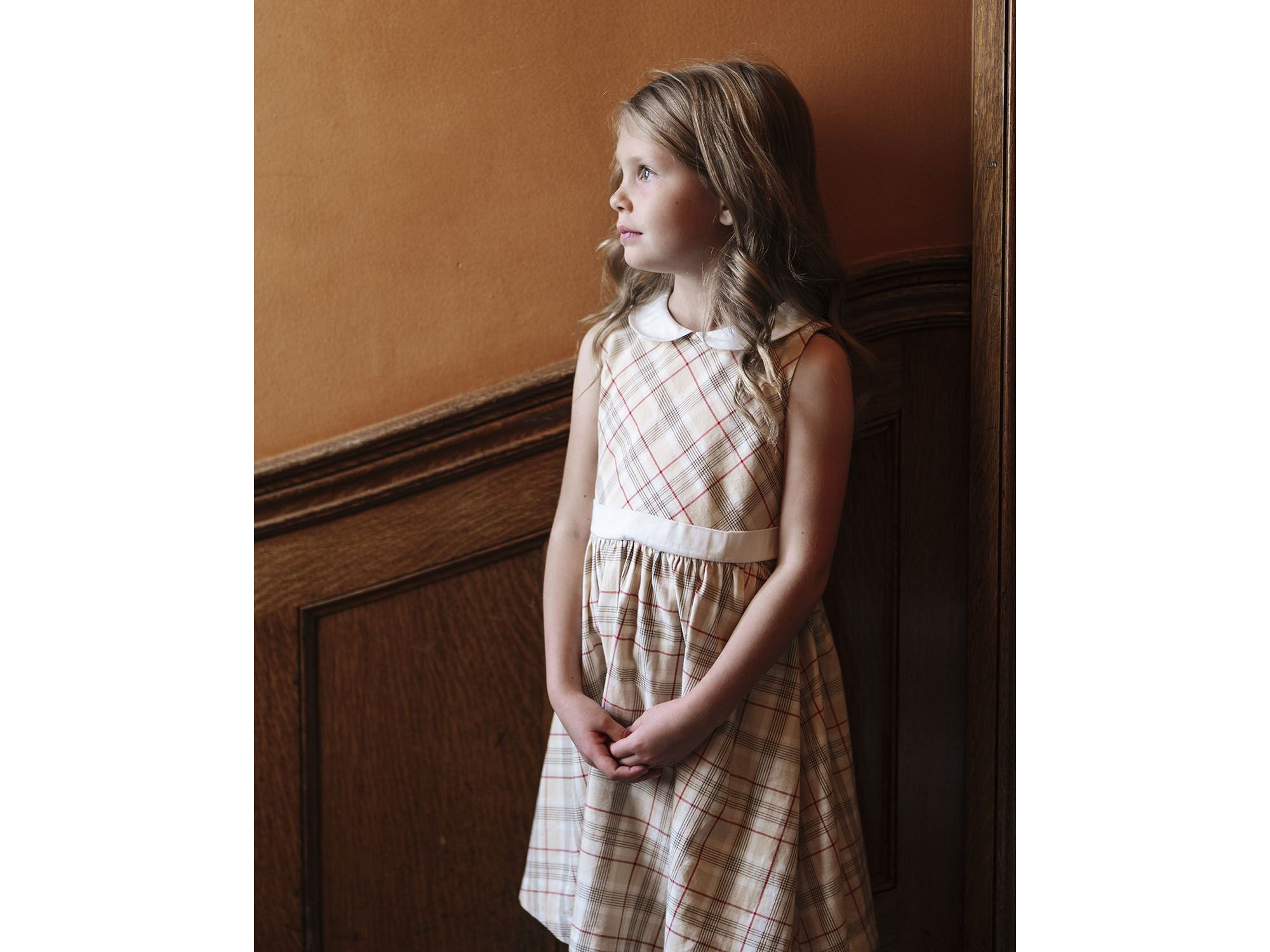 Girls' Organic Sleeveless Party Dress with Peter Pan Collar - Baby, Little Kid, Big Kid — Image 3
