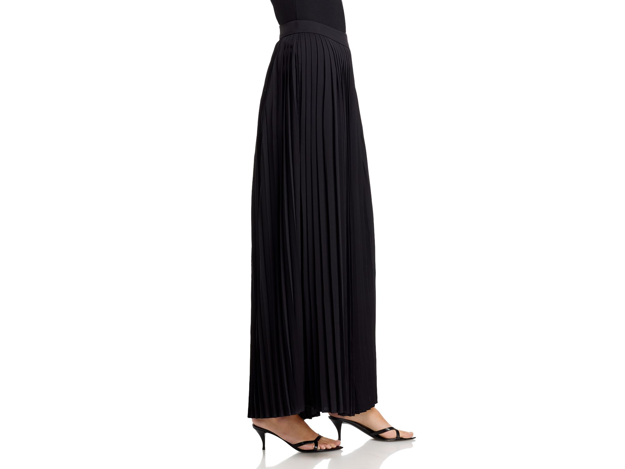 Pleated Palazzo Crepe de Chine Pants — Image 5