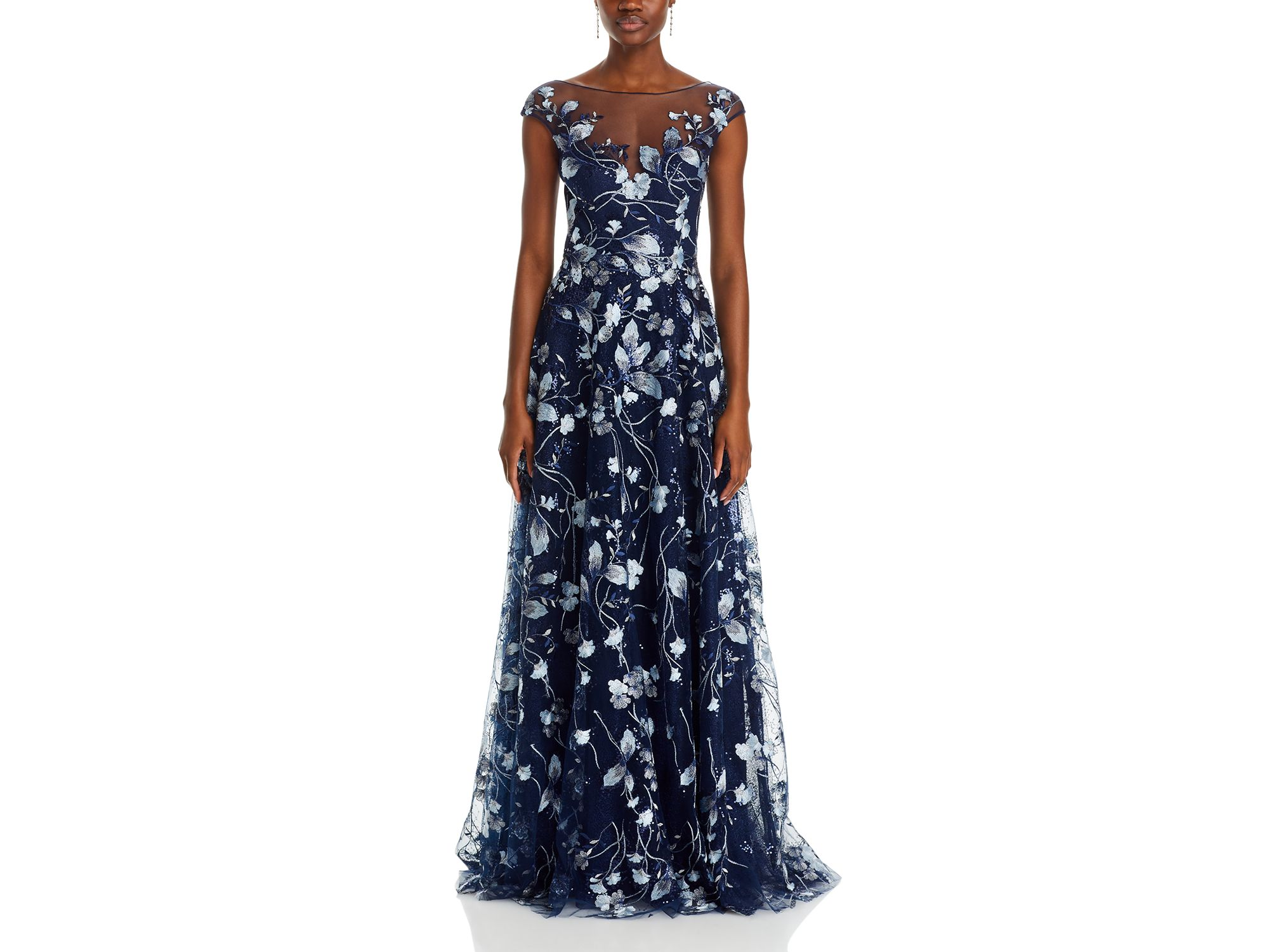 Embroidered Lace Illusion Bodice Gown — Image 6