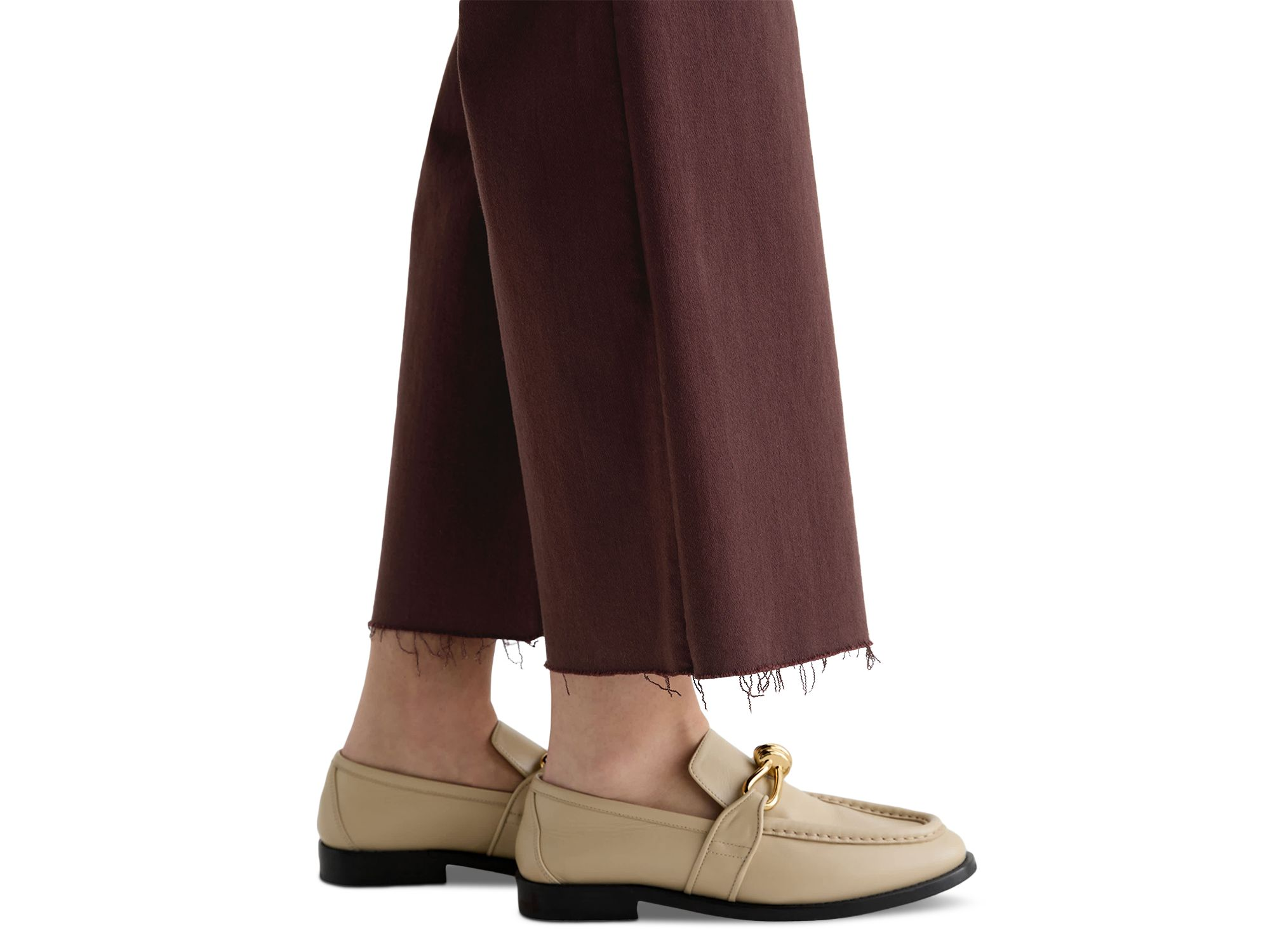 Saige High Rise Wide Leg Crop Jeans in Coffee Bean — Image 4