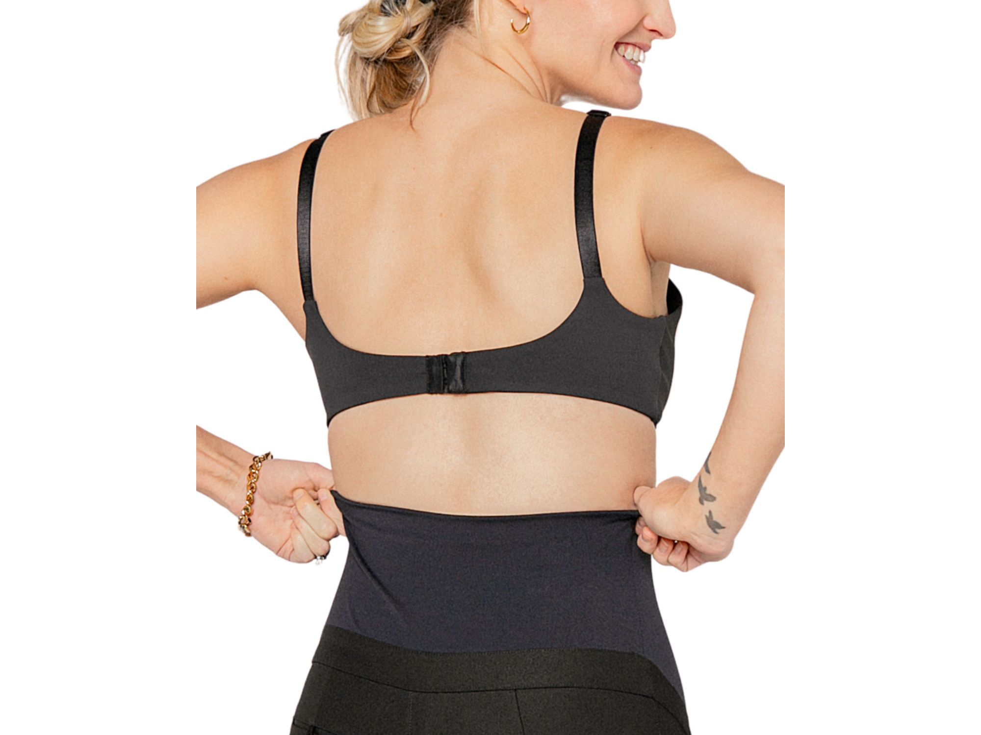 Women's High Support Maternity & Nursing Bralette in Black with Lace Detail — Image 3