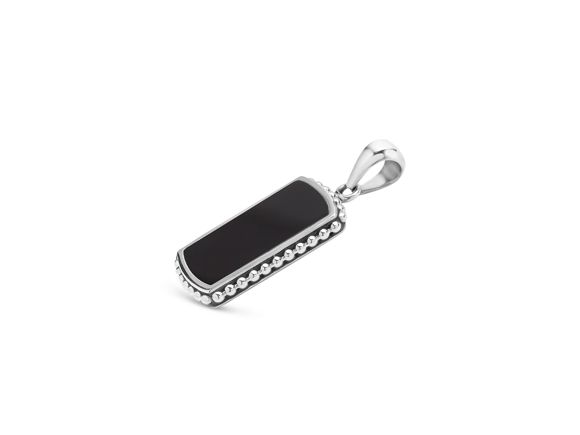 Men's Sterling Silver Anthem Stone Tag Amulet Pendant — Image 5