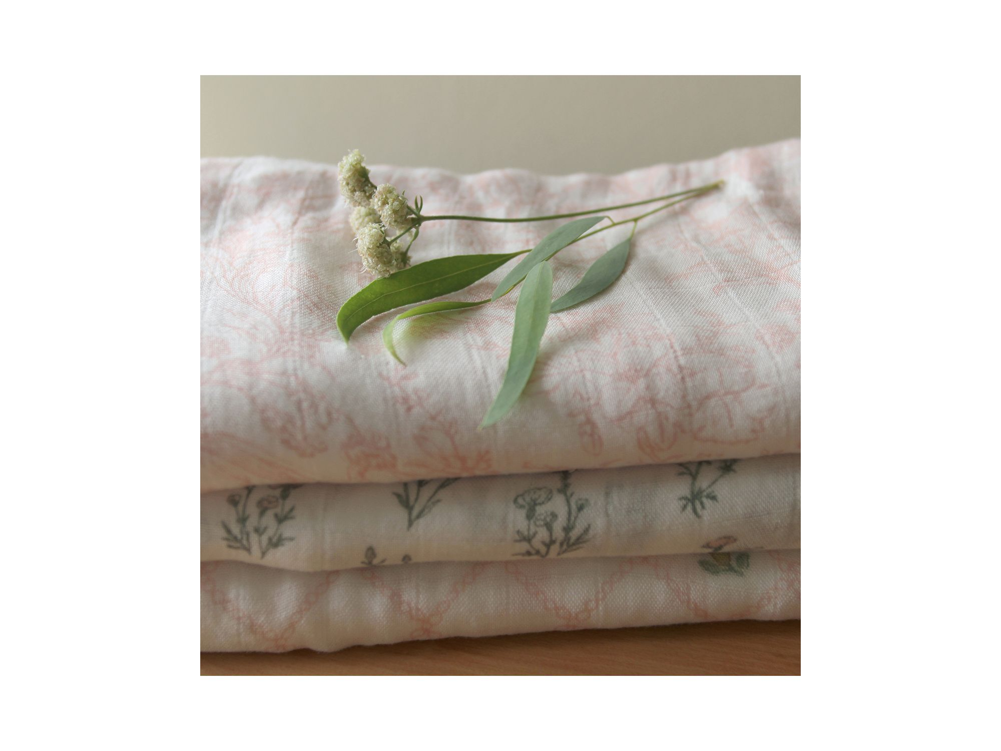French Floral Silky Swaddles, Pack of 3 — Image 4