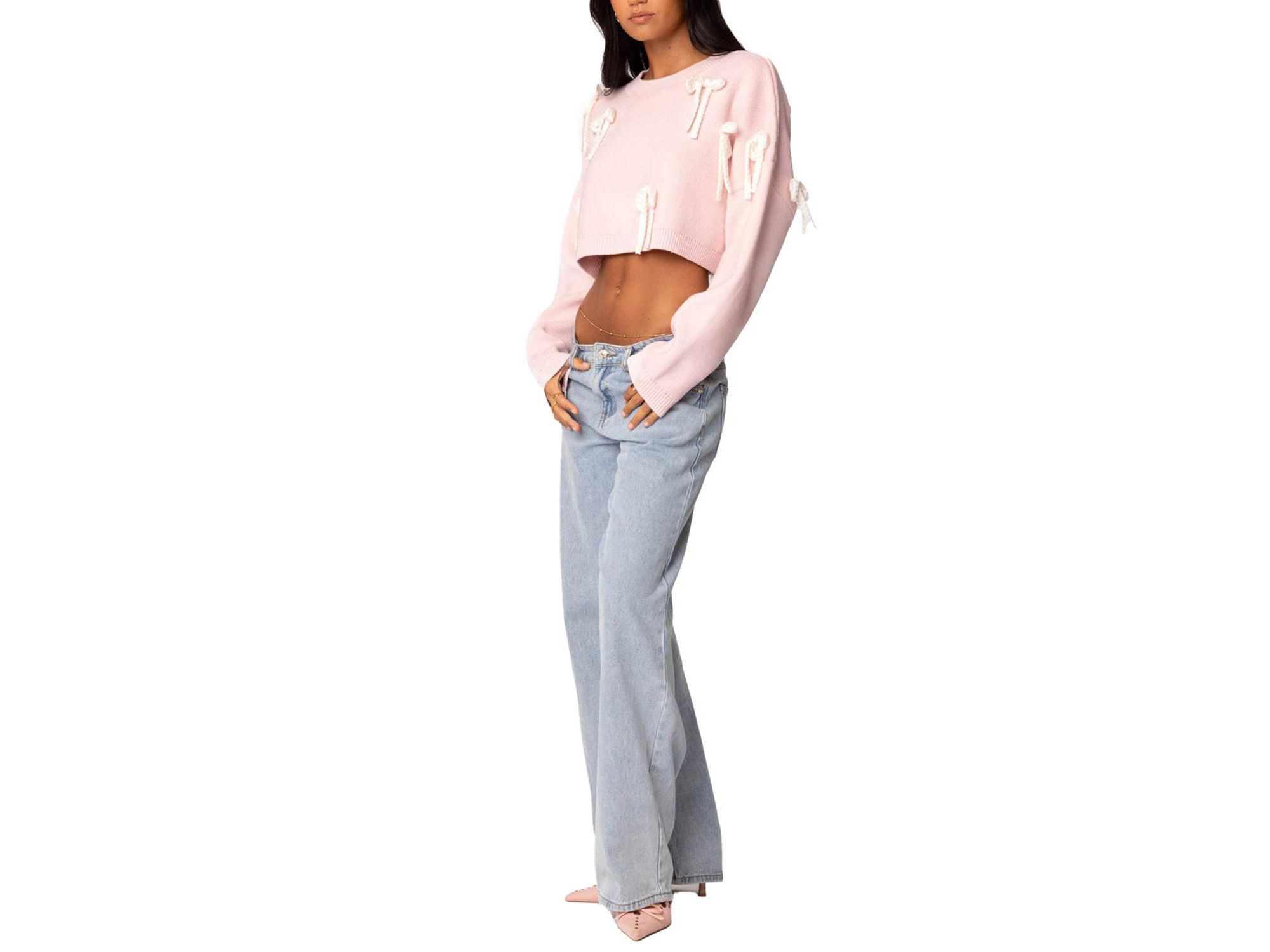 Chunky Bow Cropped Sweater — Image 3