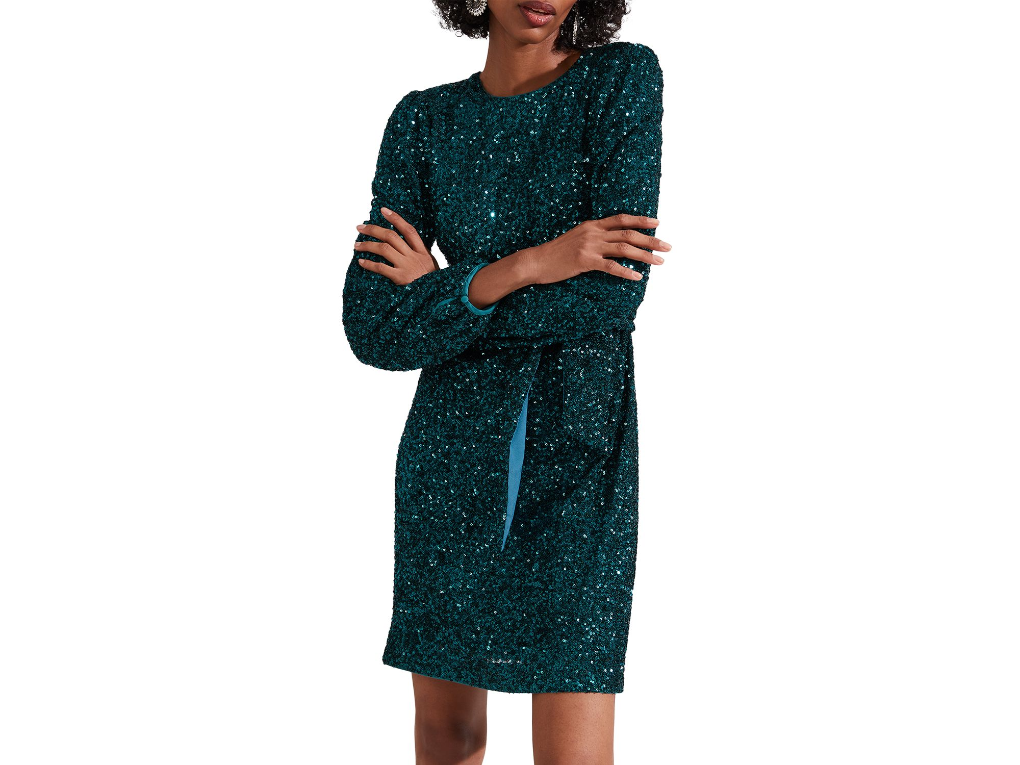 Bette Tie-Waist Sequin Dress — Image 8