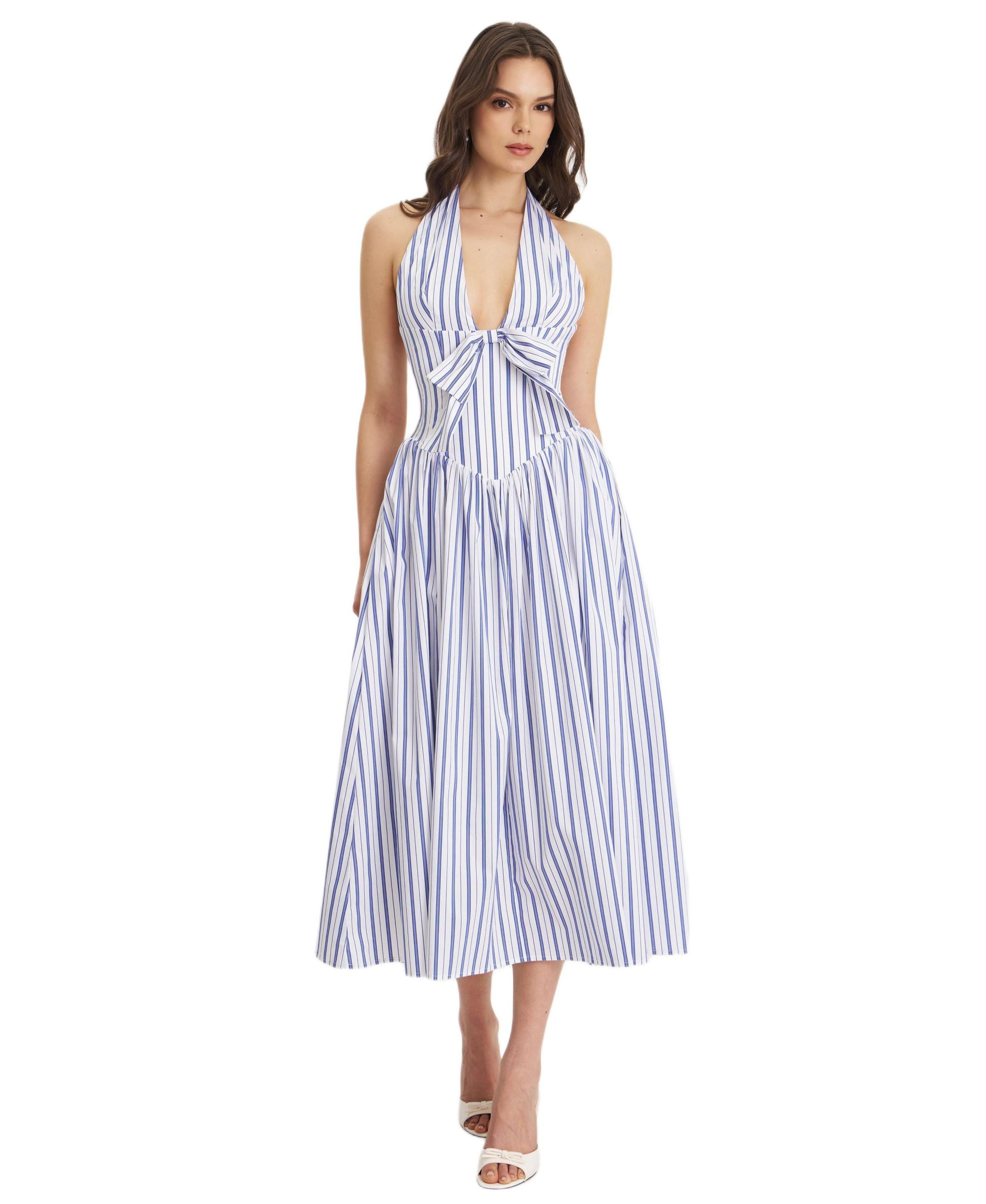 Mackenna Stripe Halter Smock Back Maxi Dress — Image 6