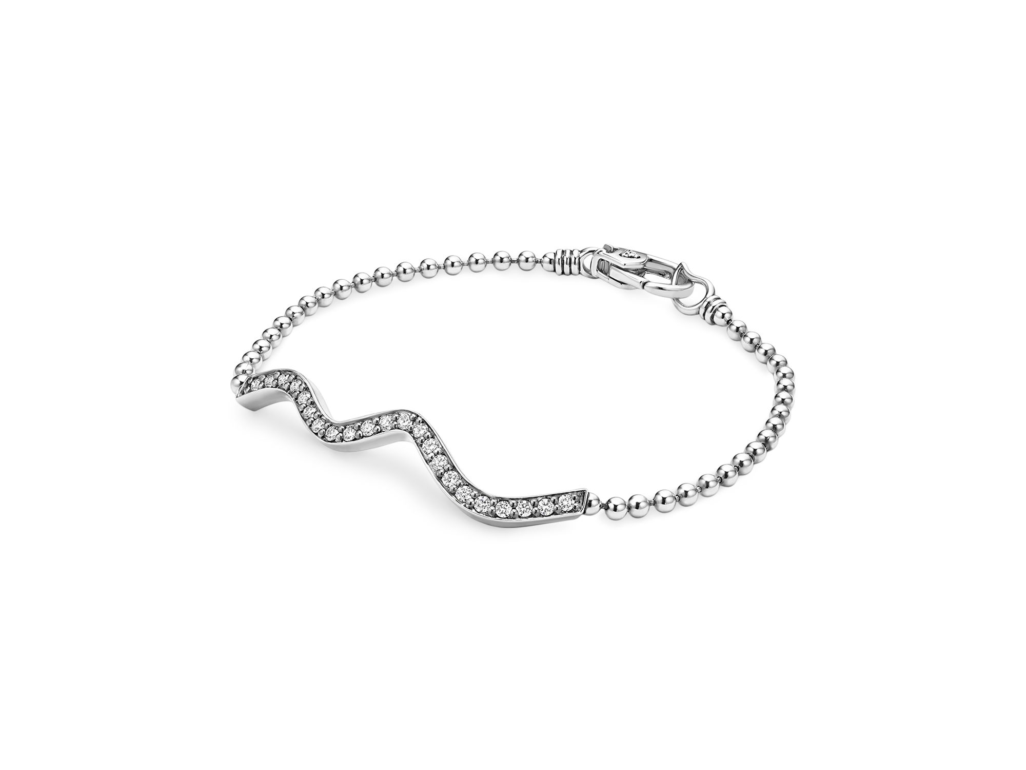 Sterling Caviar Spark Diamond Wavy Bead Bracelet Collection — Image 3