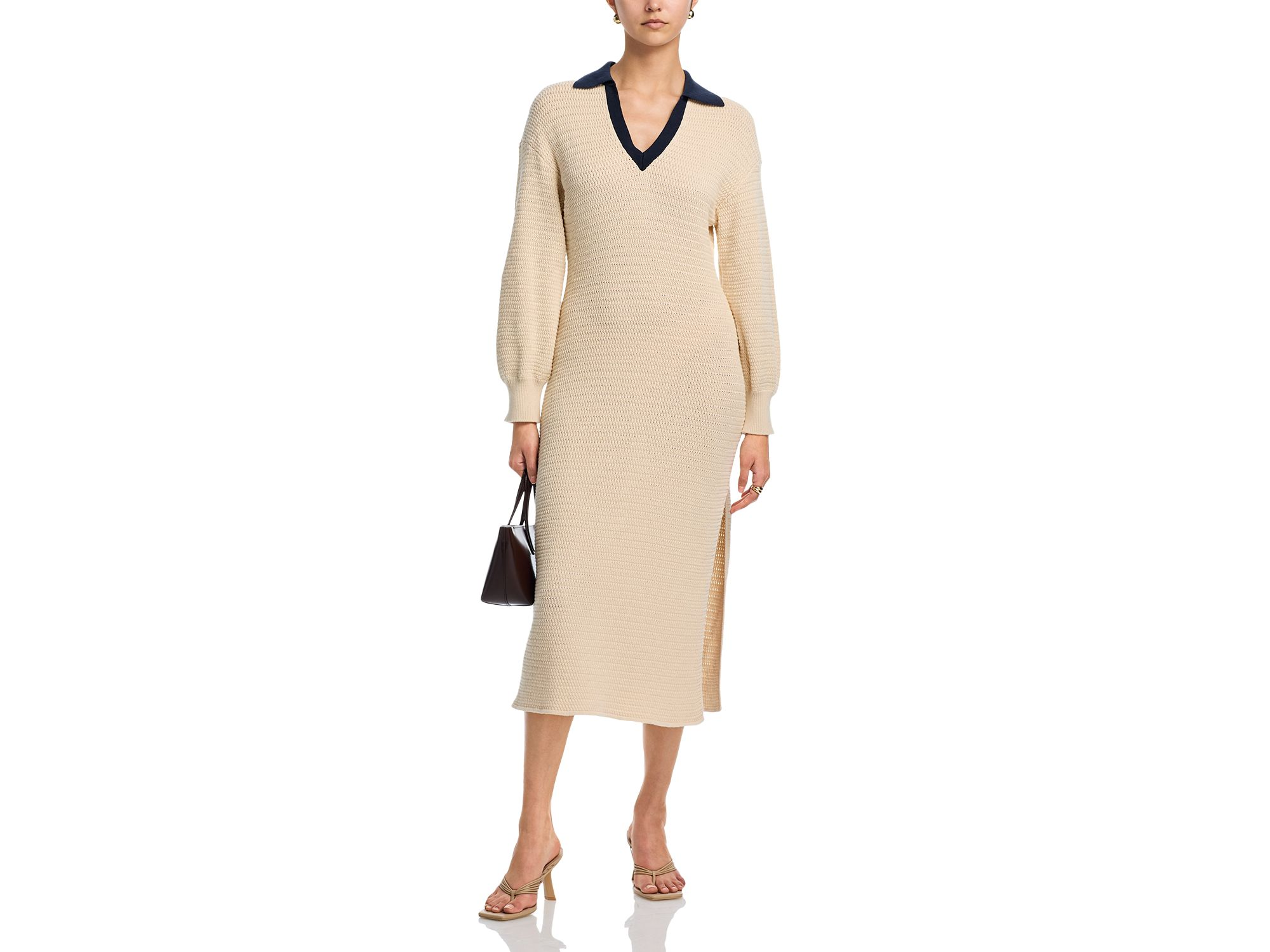 Mozart Contrast Texture Knit Maxi Dress — Image 4