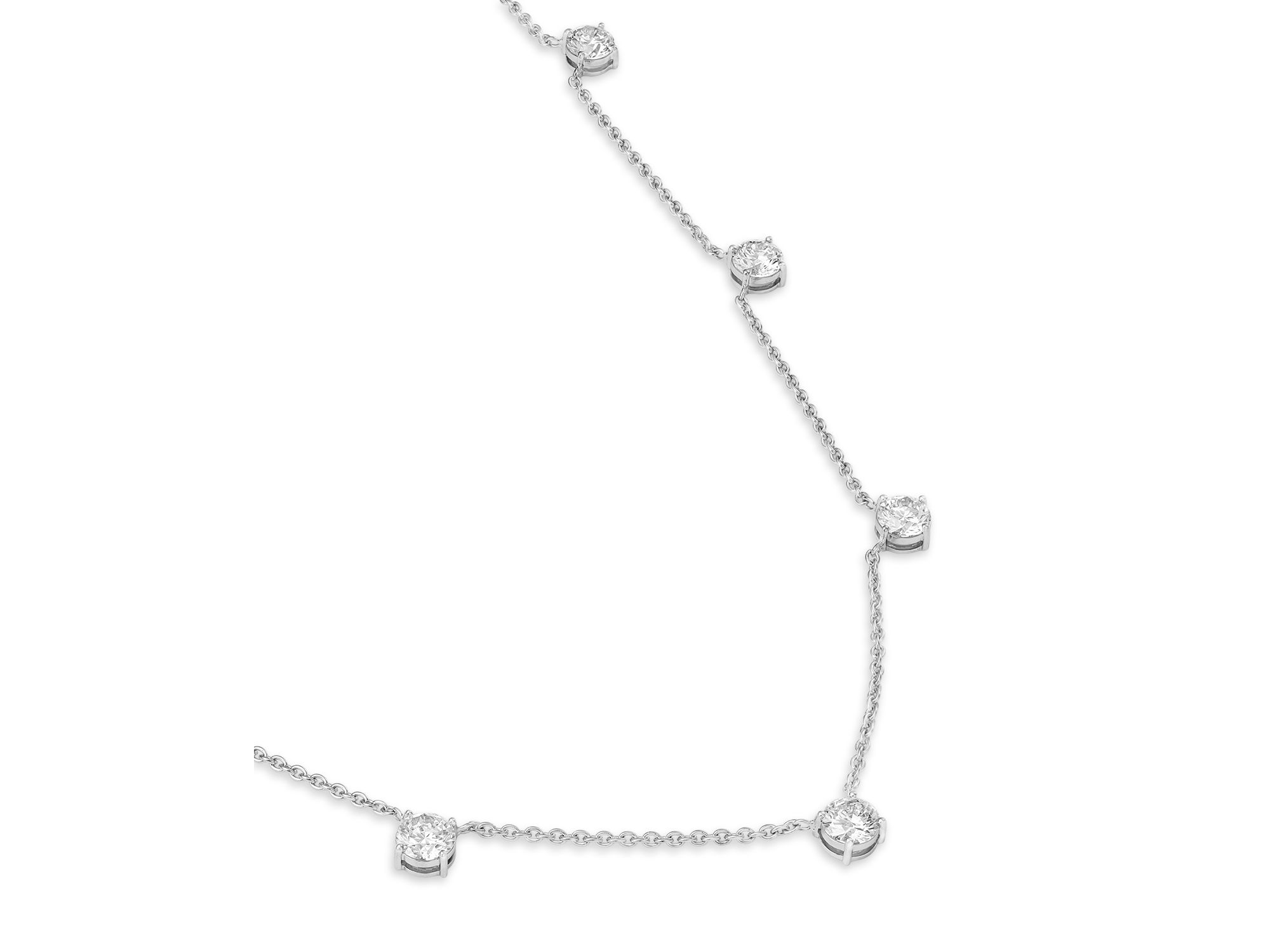 Luxe Collection Certified Lab Grown Diamond Station Necklace in 14K White Gold, 5.5 tcw — Image 3