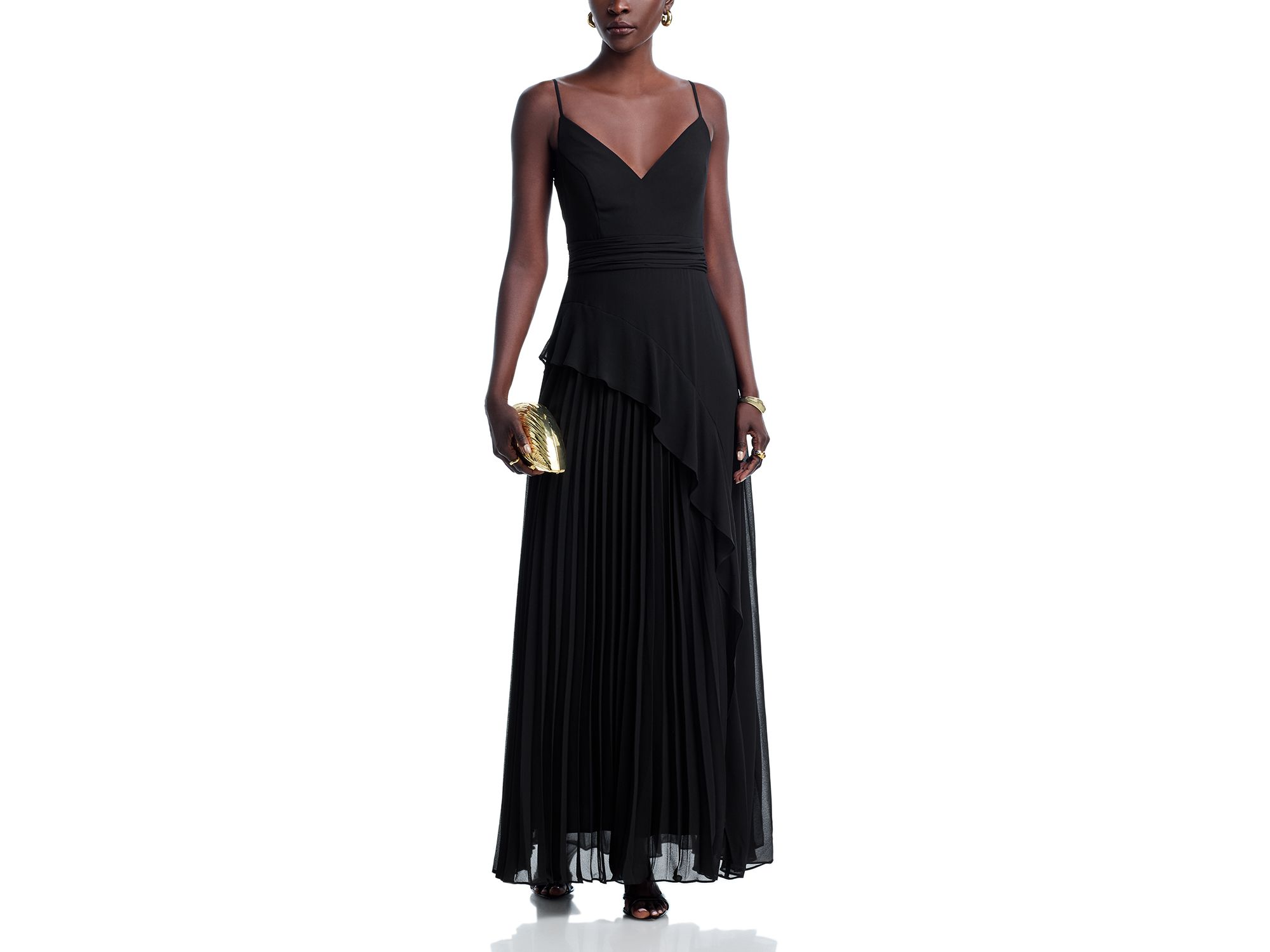Long Chiffon Pleated Dress - Exclusive — Image 3