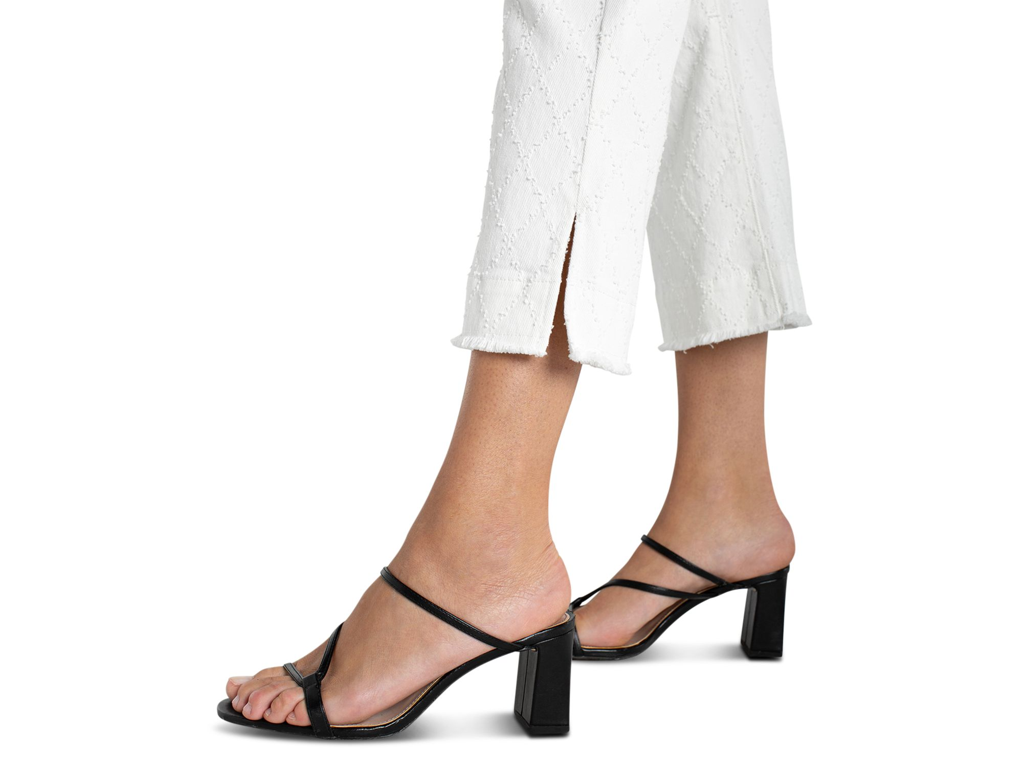 Hannah High Rise Crop Flare Jeans in White Diamond — Image 4