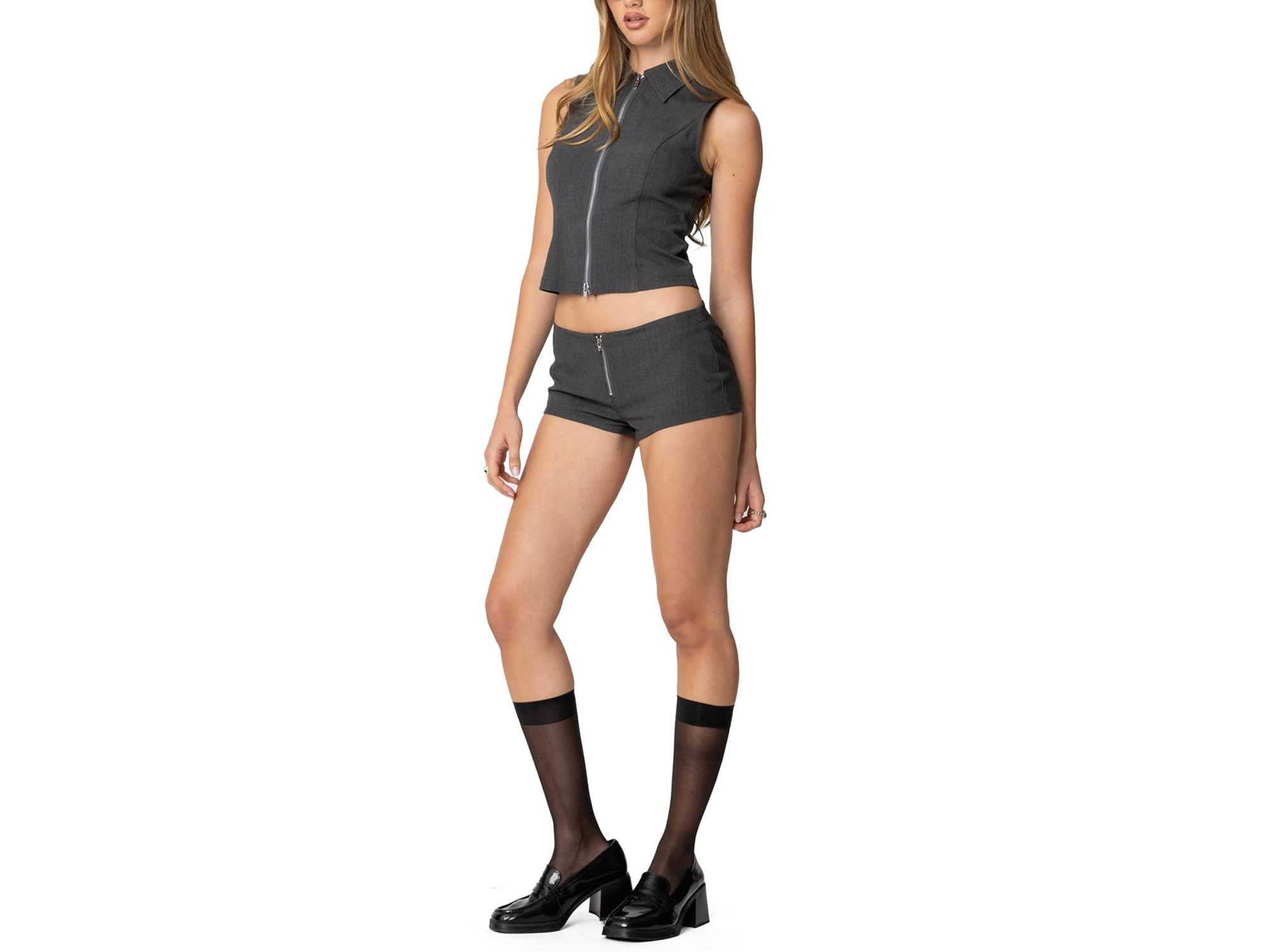 Allie Collared Zip Up Top — Image 3