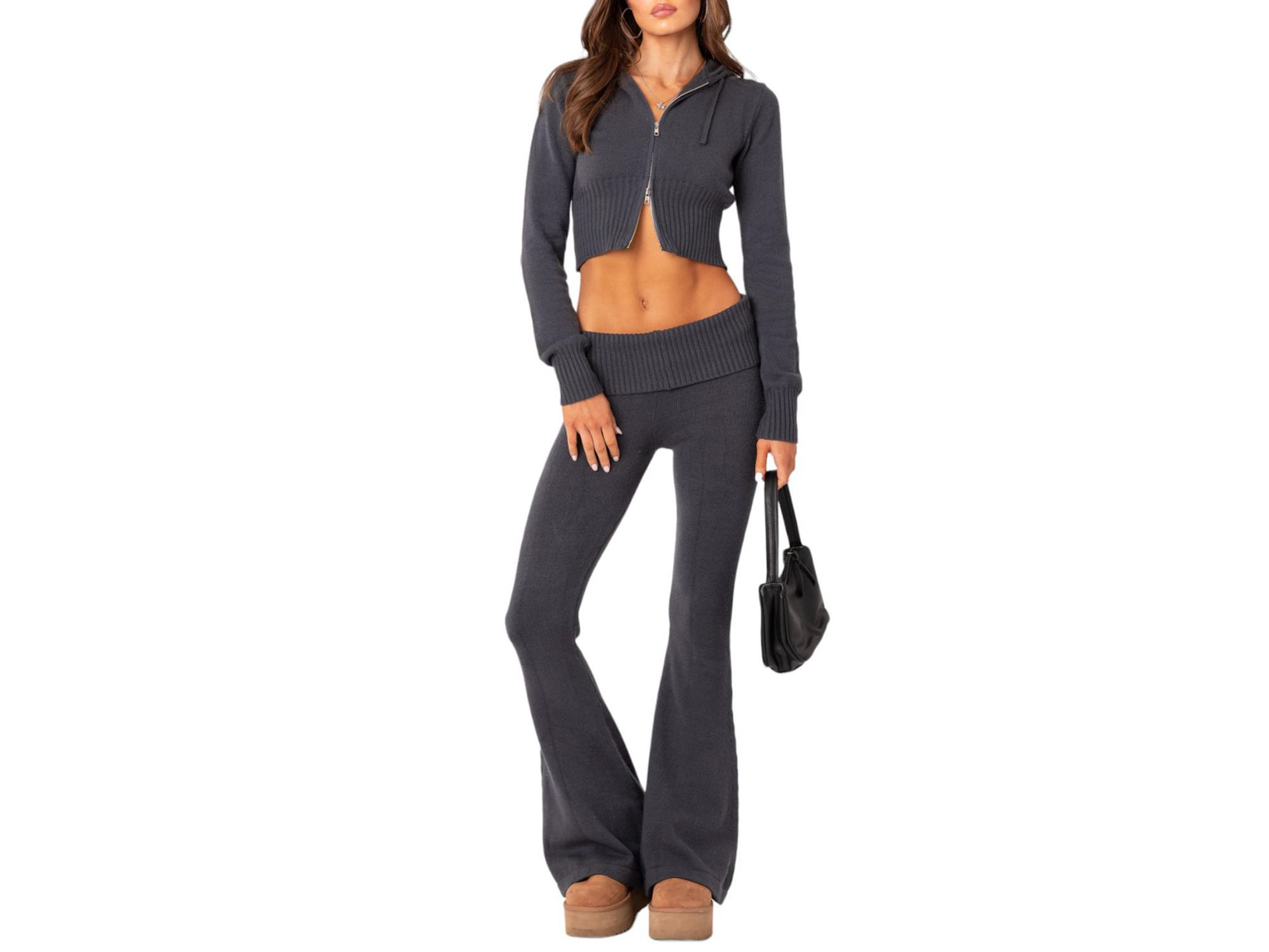 Desiree Knitted Low Rise Fold Over Pants — Image 4