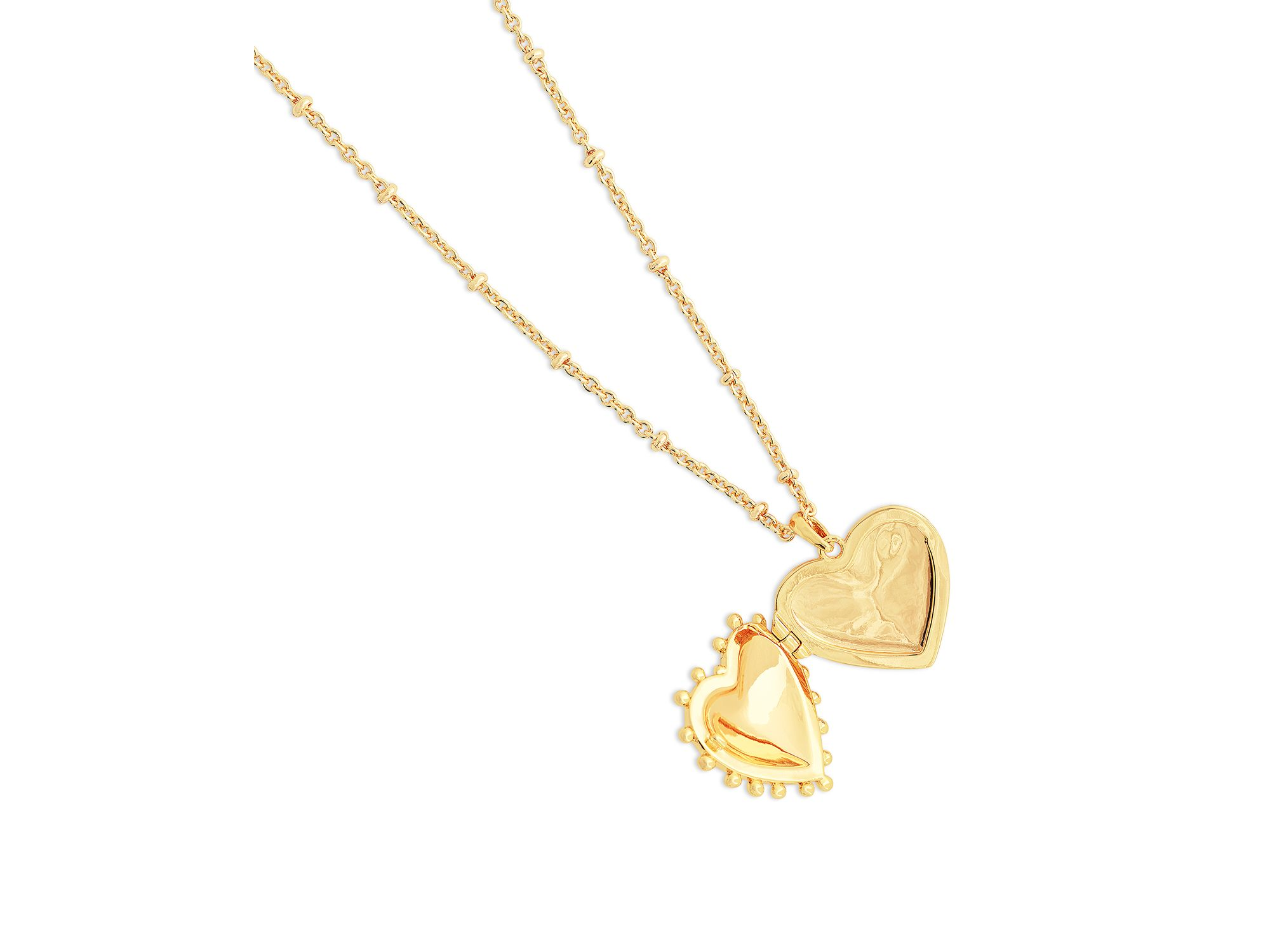 Large Heart Locket Pendant Necklace, 16"-17" — Image 5