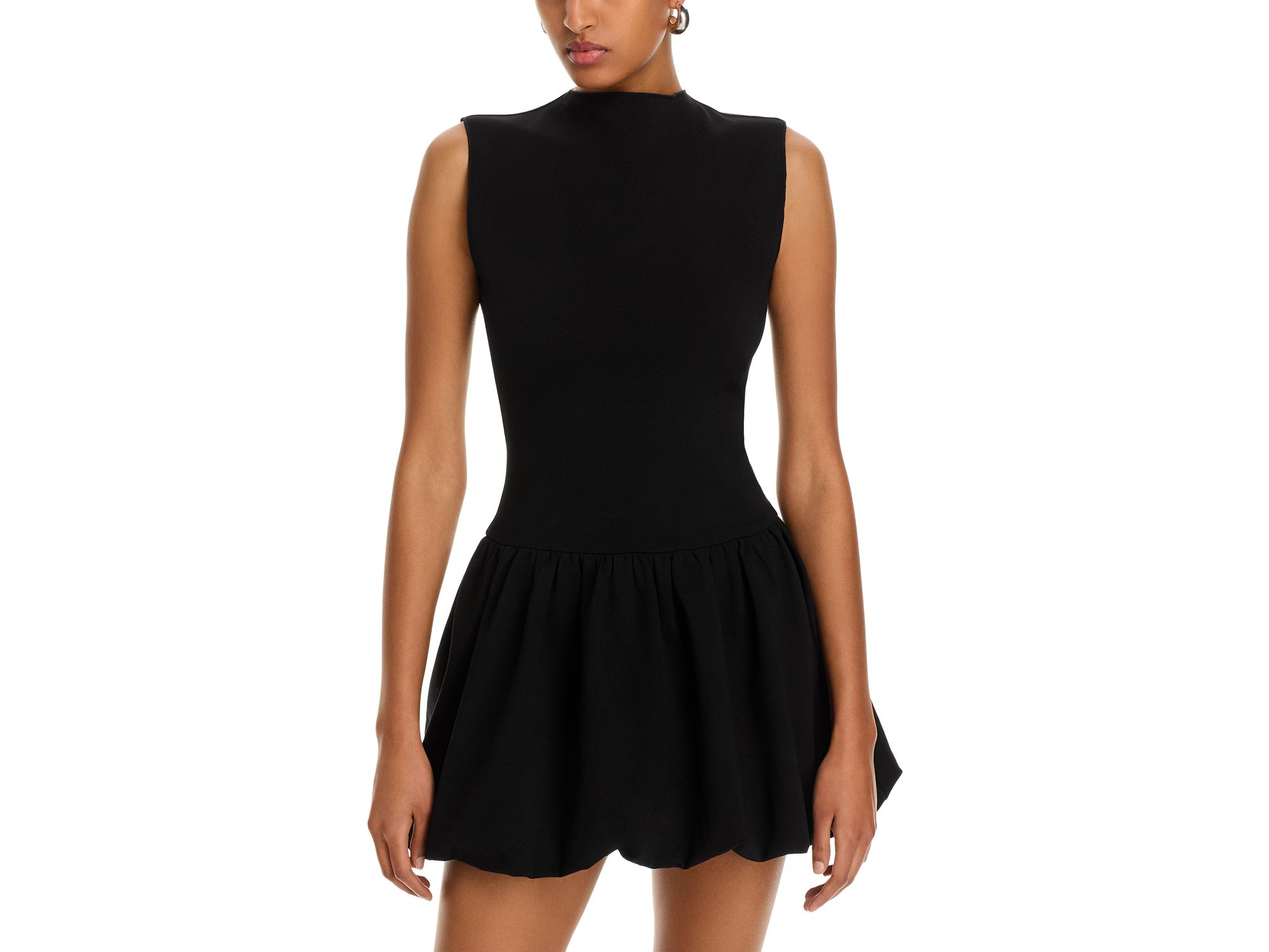 Ponte Mock Neck Bubble Mini Dress - Exclusive — Image 4
