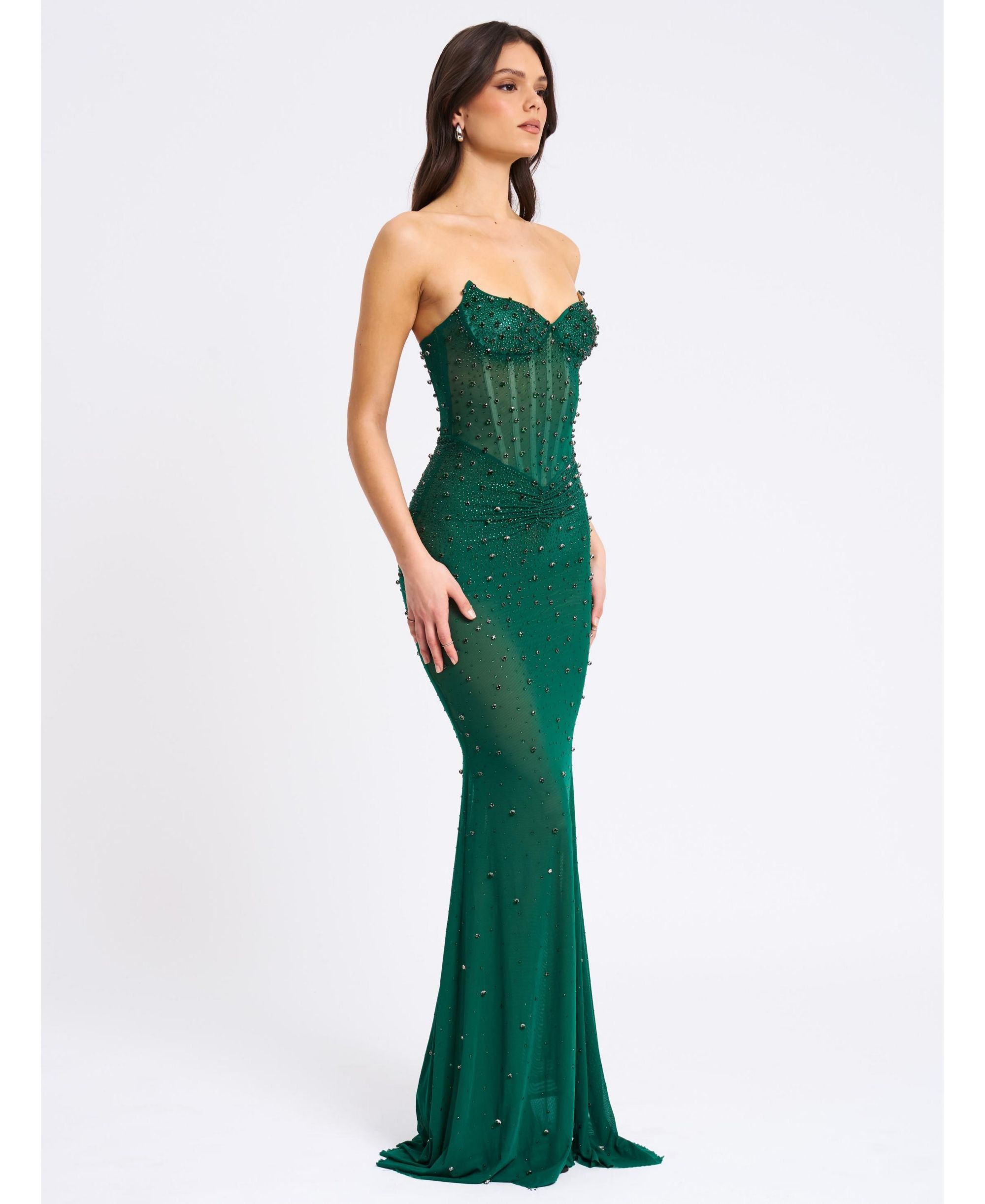 Fatima Sleeveless Corset Mermaid Maxi Evening Dress — Image 7