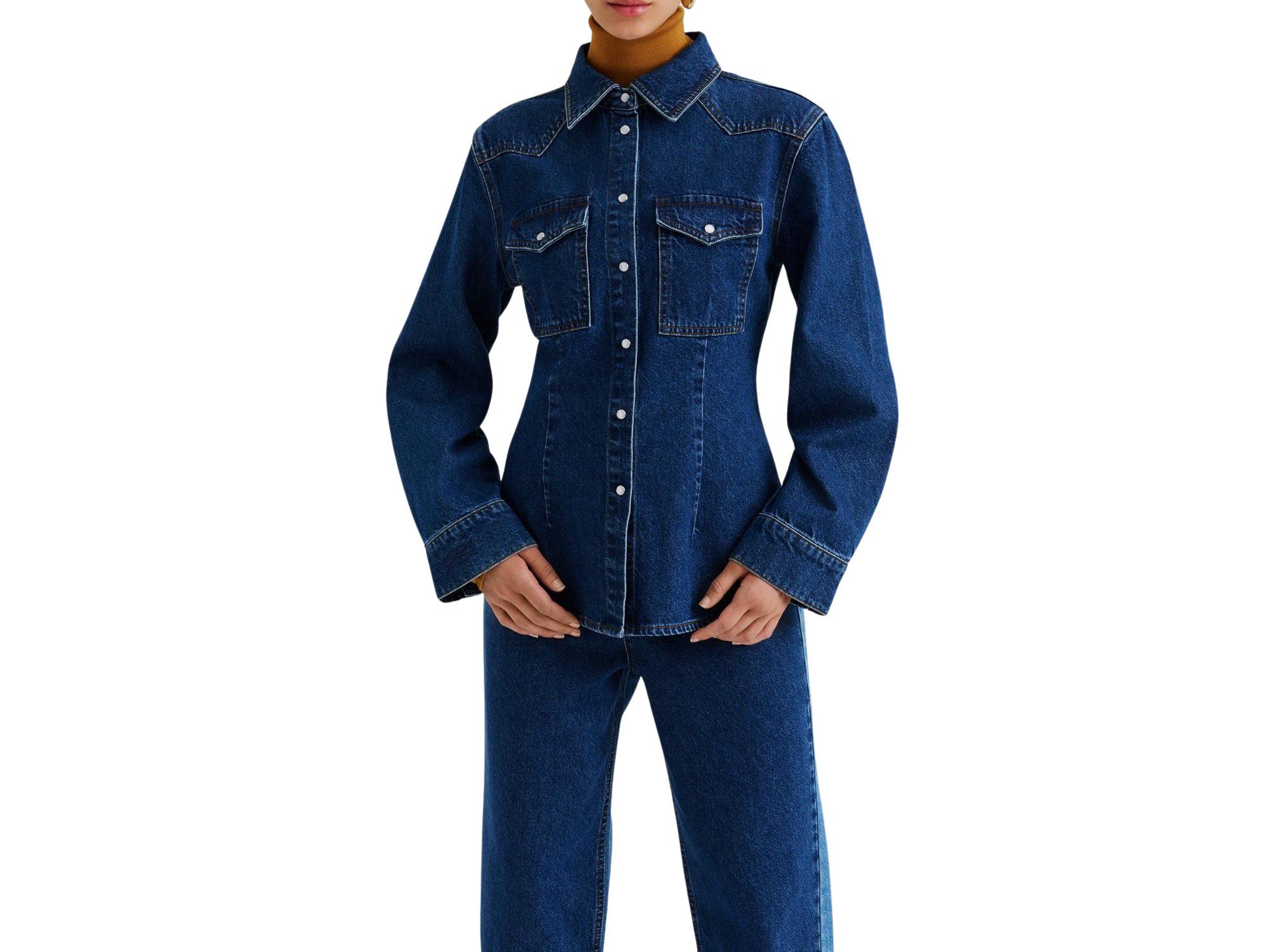 Anthea Fitted Waist Denim Shirt